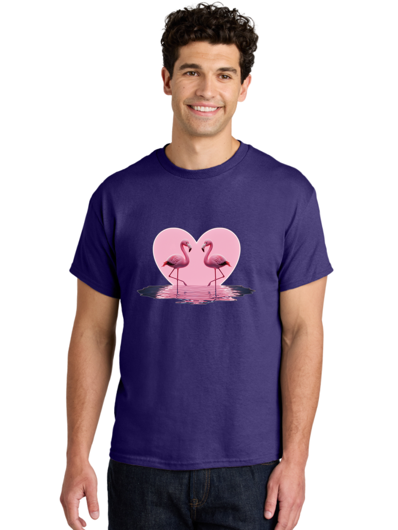 Pink-Flamingos-Heart-2 Men'S Graphic Tee, 100% Cotton, Comfortable Casual Summer Wear, Machine Washable, Vintage Camera, Old Camera, Antique Camera, Black Camera, Classic Photography, Photography Equipment, Nostalgic Device, Film Camera, Baj186