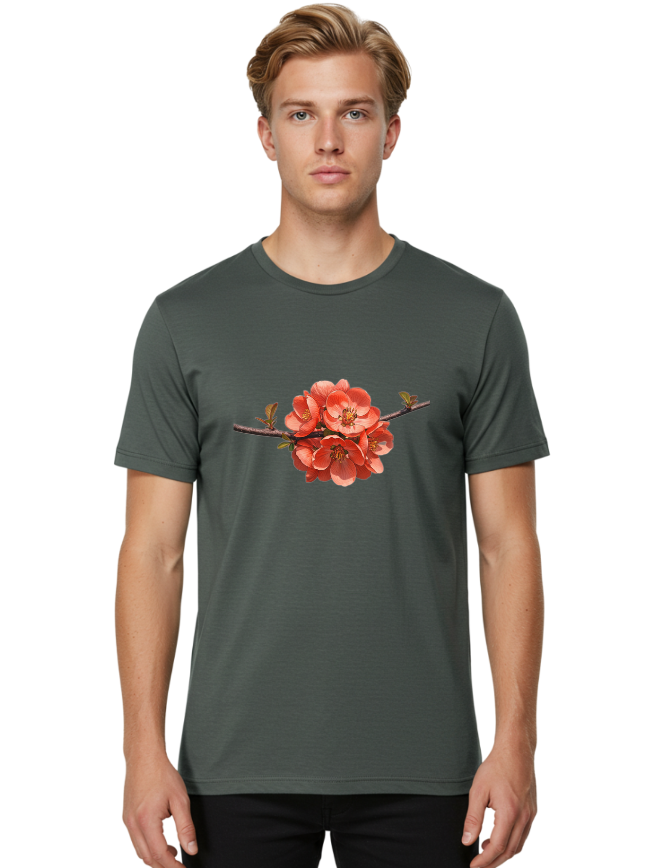 Pink-Flowers-1 Men'S Graphic Tee, 100% Cotton, Comfortable Casual Summer Wear, Machine Washable, Vintage Camera, Old Camera, Antique Camera, Black Camera, Classic Photography, Photography Equipment, Nostalgic Device, Film Camera, Camera Art Baj190