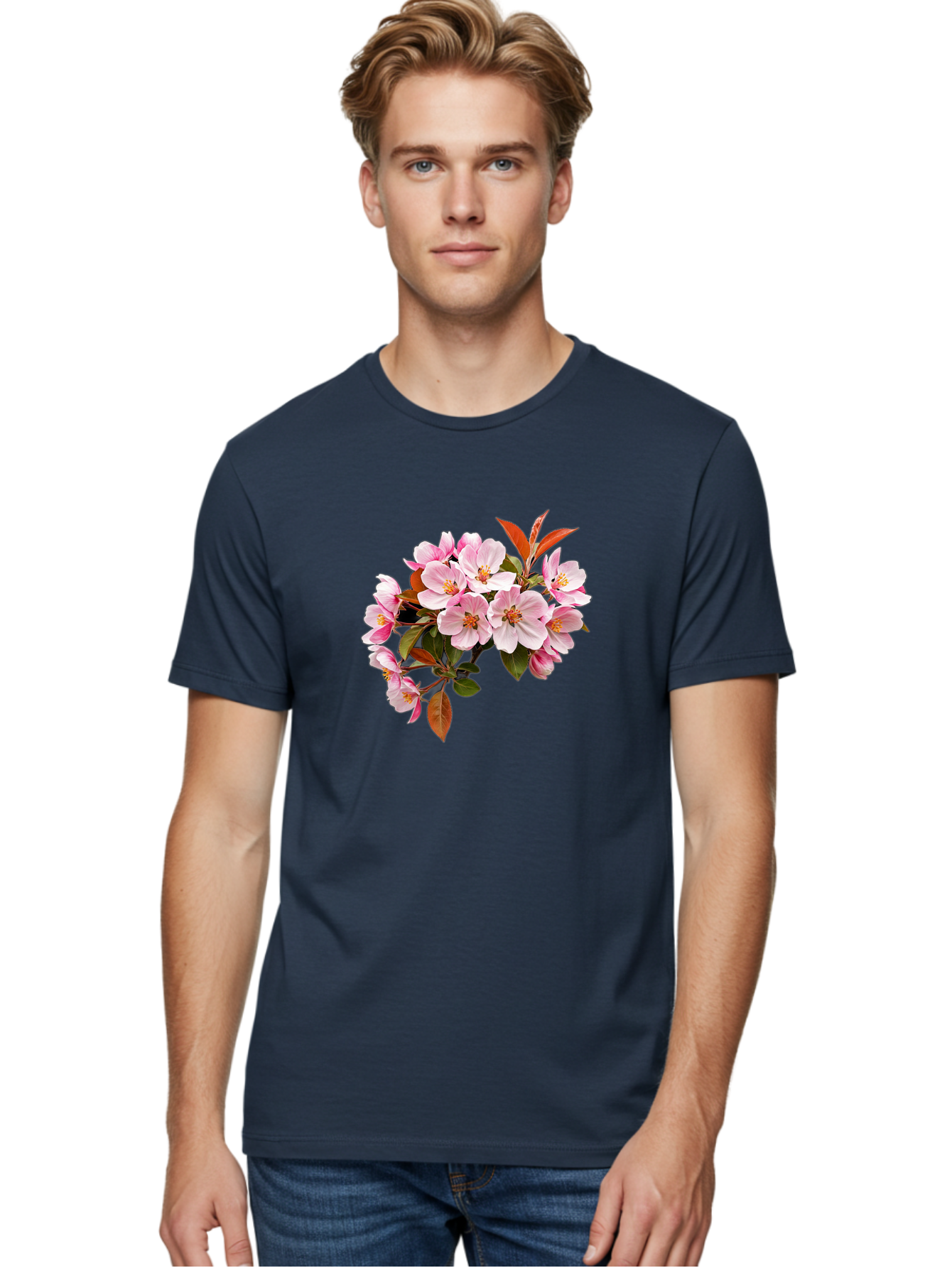 Pink-Flowers-2 Men'S Graphic Tee, 100% Cotton, Comfortable Casual Summer Wear, Machine Washable, Vintage Camera, Old Camera, Antique Camera, Black Camera, Classic Photography, Photography Equipment, Nostalgic Device, Film Camera, Camera Art Baj191