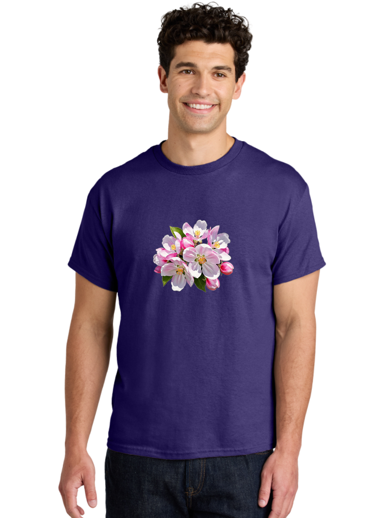 Pink-Flowers-3 Men'S Graphic Tee, 100% Cotton, Comfortable Casual Summer Wear, Machine Washable, Vintage Camera, Old Camera, Antique Camera, Black Camera, Classic Photography, Photography Equipment, Nostalgic Device, Film Camera, Camera Art Baj192