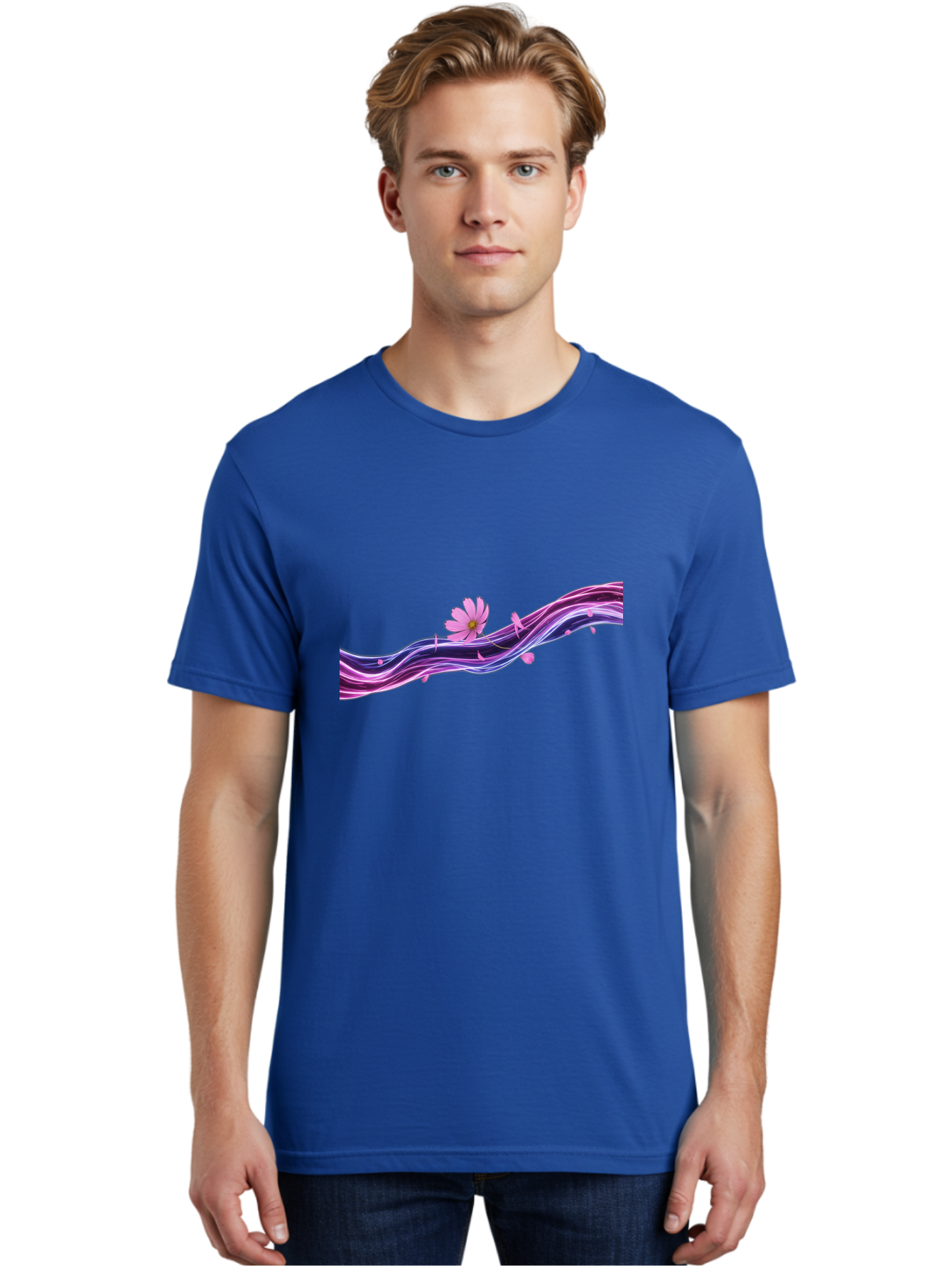 Pink-Fluid-Flower Men'S Graphic Tee, 100% Cotton, Comfortable Casual Summer Wear, Machine Washable, Vintage Camera, Old Camera, Antique Camera, Black Camera, Classic Photography, Photography Equipment, Nostalgic Device, Film Camera, Camera Art Baj194