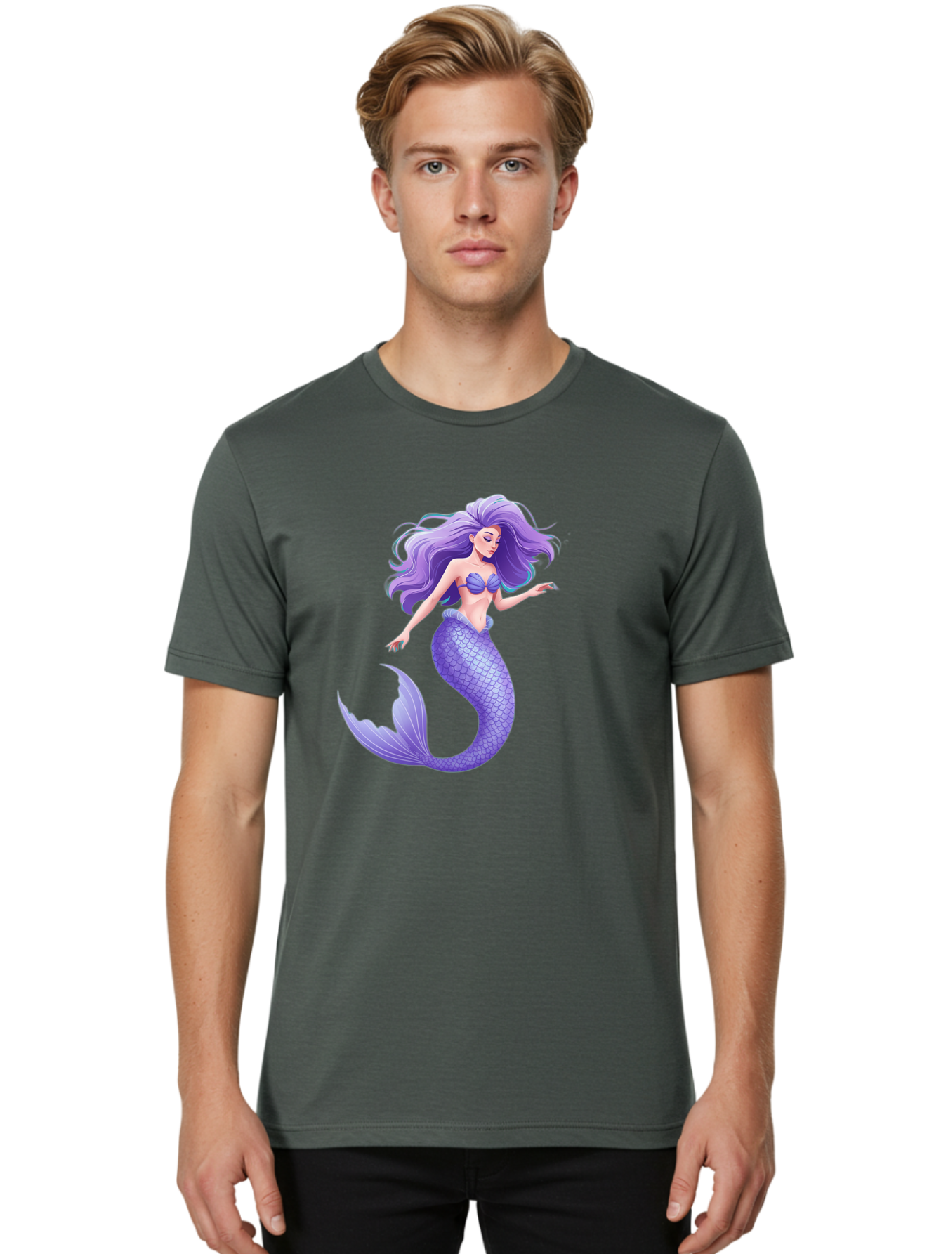 Purple-Mermaid-2 Men'S Graphic Tee, 100% Cotton, Comfortable Casual Summer Wear, Machine Washable, Vintage Camera, Old Camera, Antique Camera, Black Camera, Classic Photography, Photography Equipment, Nostalgic Device, Film Camera, Camera Art Baj204