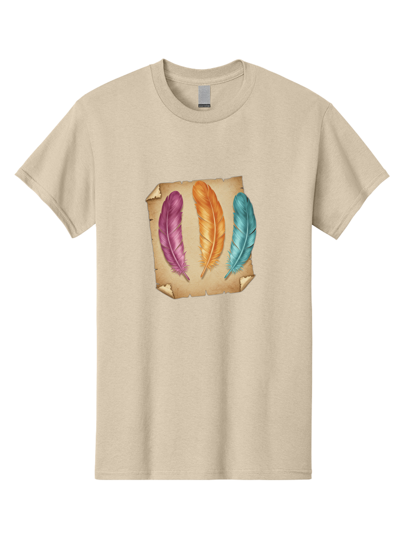Purple-Orange-Blue-Feather Men'S Graphic Tee, 100% Cotton, Comfortable Casual Summer Wear, Machine Washable, Vintage Camera, Old Camera, Antique Camera, Black Camera, Classic Photography, Photography Equipment, Nostalgic Device, Film Camera, Baj206