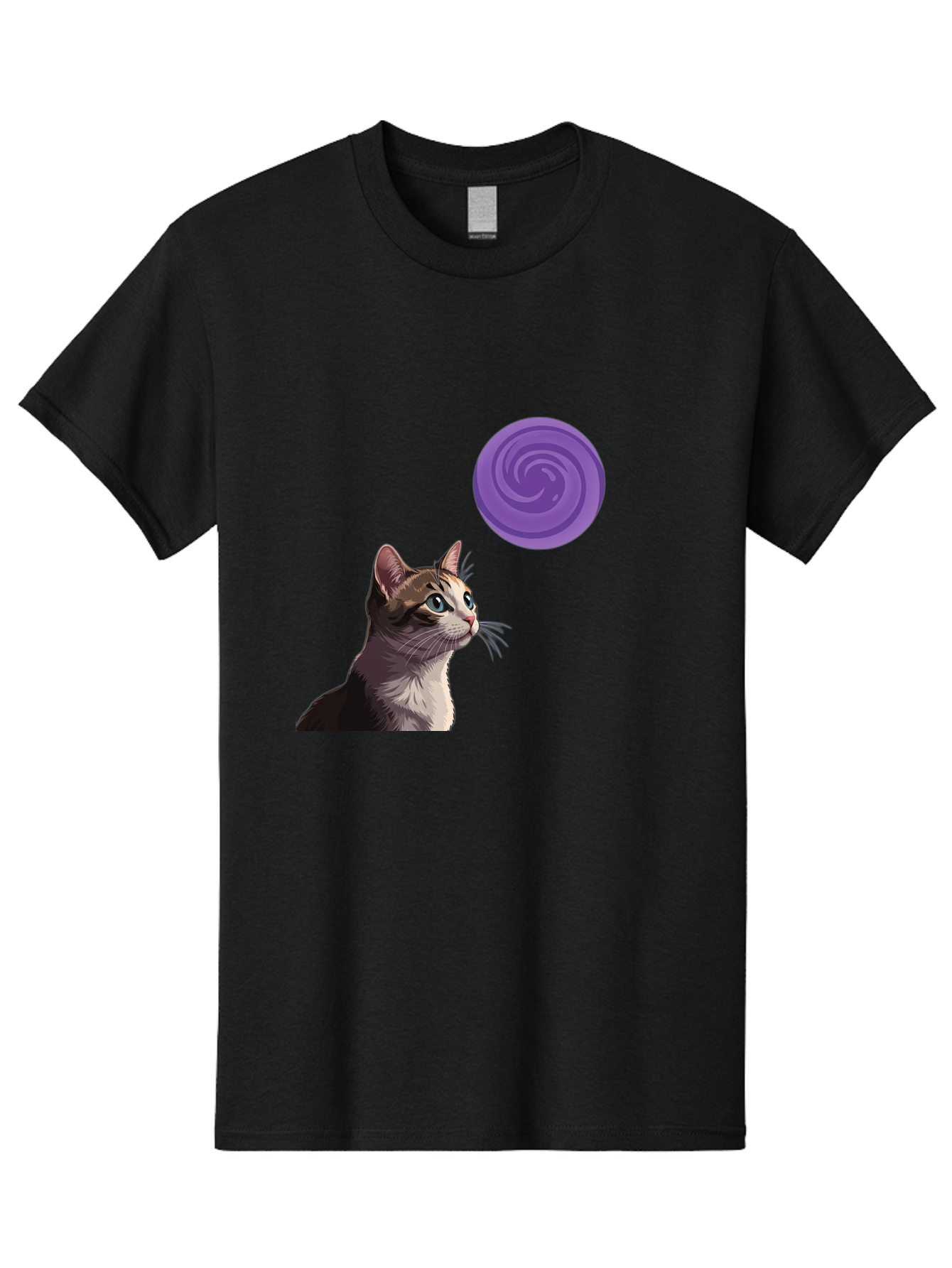 Purple-Swirl-Cat Men'S Graphic Tee, 100% Cotton, Comfortable Casual Summer Wear, Machine Washable, Vintage Camera, Old Camera, Antique Camera, Black Camera, Classic Photography, Photography Equipment, Nostalgic Device, Film Camera, Camera Art Baj207