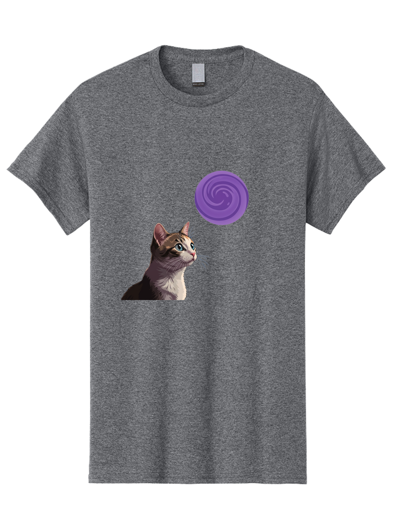 Purple-Swirl-Cat Men'S Graphic Tee, 100% Cotton, Comfortable Casual Summer Wear, Machine Washable, Vintage Camera, Old Camera, Antique Camera, Black Camera, Classic Photography, Photography Equipment, Nostalgic Device, Film Camera, Camera Art Baj207