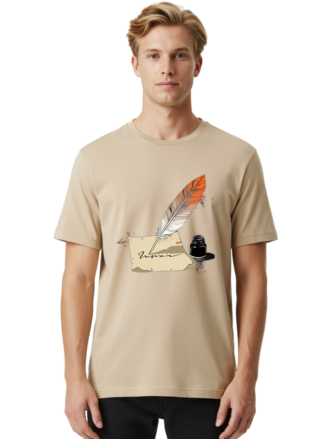 Quill-And-Ink Men'S Graphic Tee, 100% Cotton, Comfortable Casual Summer Wear, Machine Washable, Vintage Camera, Old Camera, Antique Camera, Black Camera, Classic Photography, Photography Equipment, Nostalgic Device, Film Camera, Camera Art Baj210