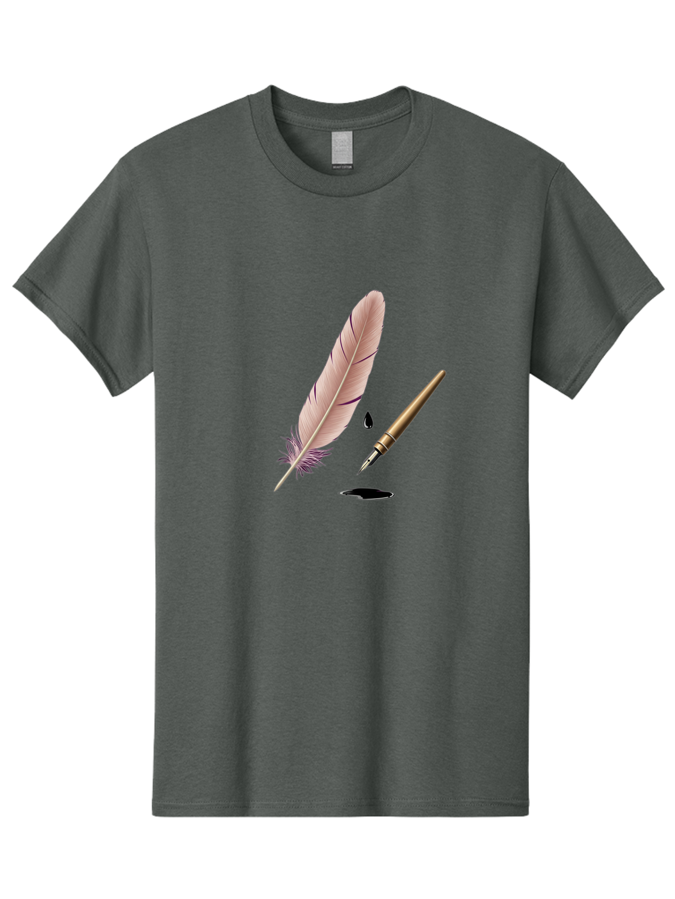 Quill-Pen-1 Men'S Graphic Tee, 100% Cotton, Comfortable Casual Summer Wear, Machine Washable, Vintage Camera, Old Camera, Antique Camera, Black Camera, Classic Photography, Photography Equipment, Nostalgic Device, Film Camera, Camera Art Baj212