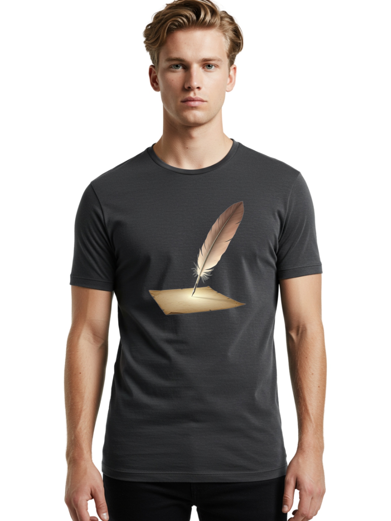 Quill-Pen Men'S Graphic Tee, 100% Cotton, Comfortable Casual Summer Wear, Machine Washable, Vintage Camera, Old Camera, Antique Camera, Black Camera, Classic Photography, Photography Equipment, Nostalgic Device, Film Camera, Camera Art Baj215