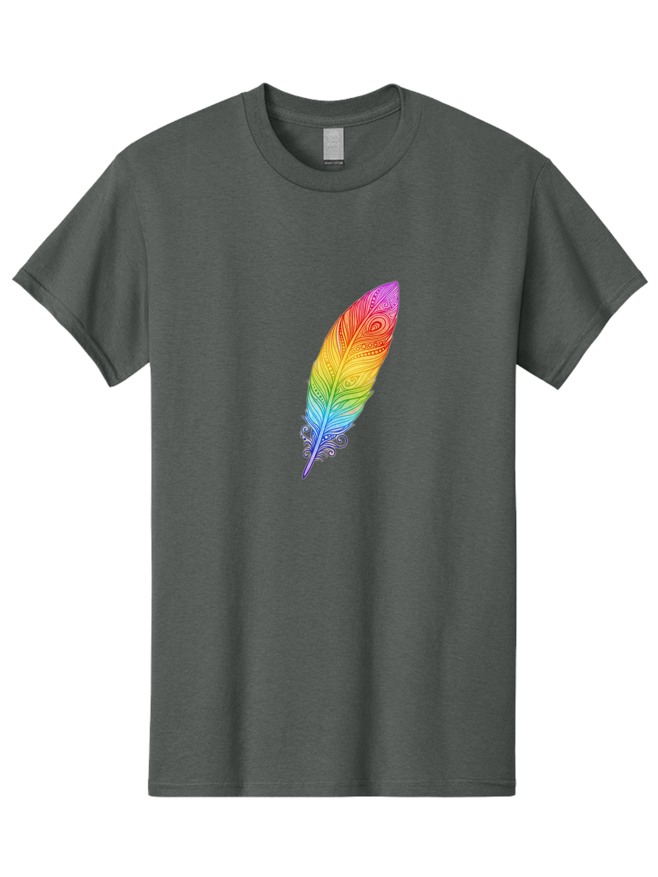 Rainbow-Feather-1 Men'S Graphic Tee, 100% Cotton, Comfortable Casual Summer Wear, Machine Washable, Vintage Camera, Old Camera, Antique Camera, Black Camera, Classic Photography, Photography Equipment, Nostalgic Device, Film Camera, Camera Art Baj217