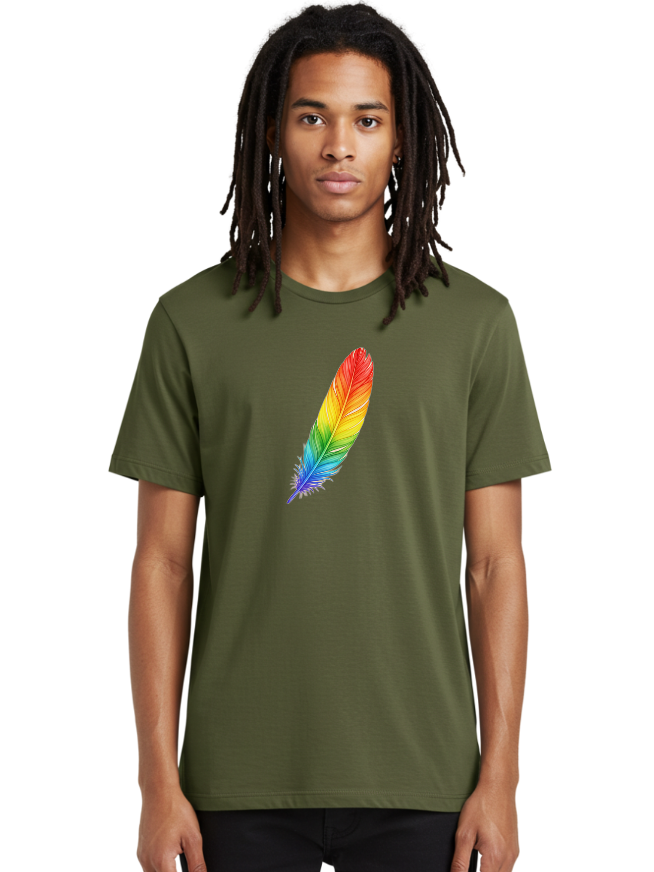 Rainbow-Feather-4 Men'S Graphic Tee, 100% Cotton, Comfortable Casual Summer Wear, Machine Washable, Vintage Camera, Old Camera, Antique Camera, Black Camera, Classic Photography, Photography Equipment, Nostalgic Device, Film Camera, Camera Art Baj227