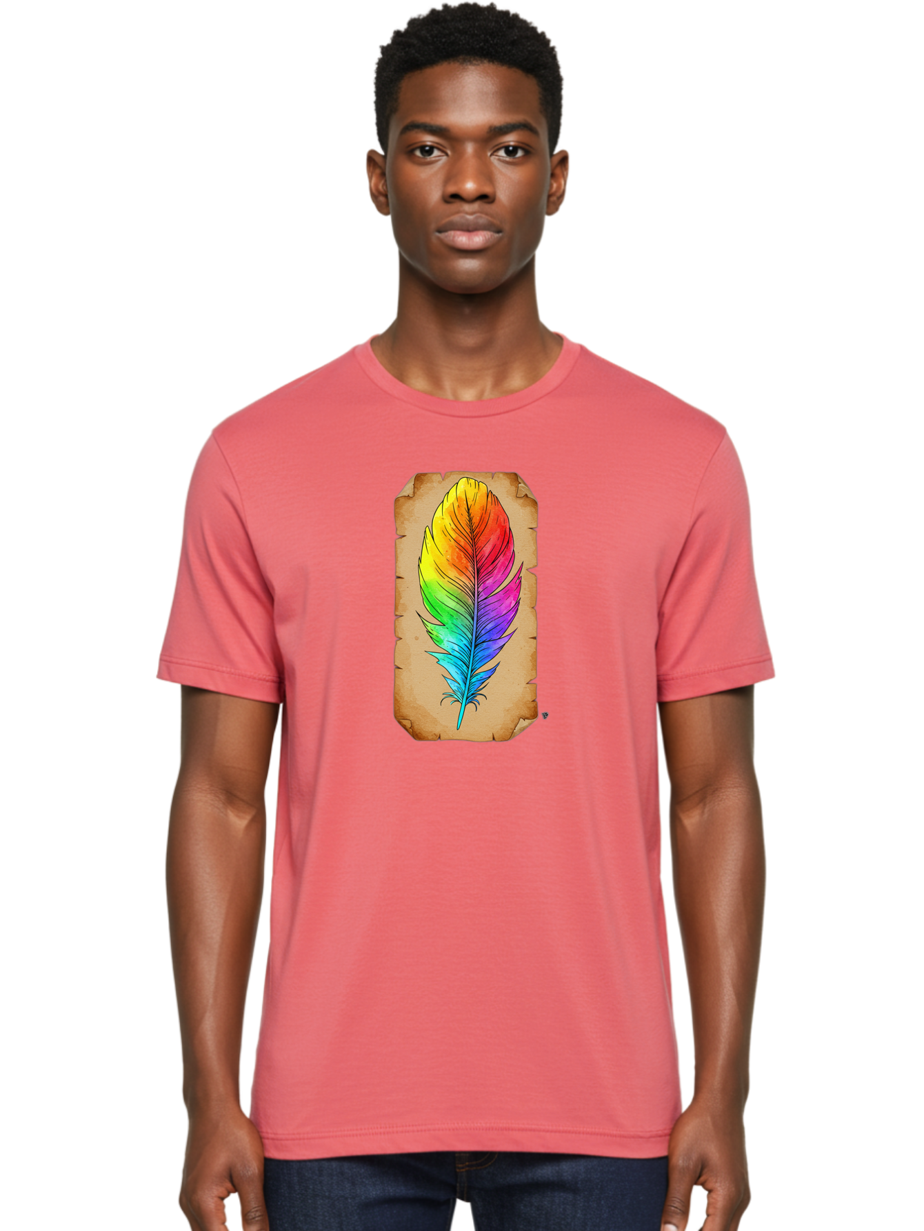 Rainbow-Feather-7 Men'S Graphic Tee, 100% Cotton, Comfortable Casual Summer Wear, Machine Washable, Vintage Camera, Old Camera, Antique Camera, Black Camera, Classic Photography, Photography Equipment, Nostalgic Device, Film Camera, Camera Art Baj230