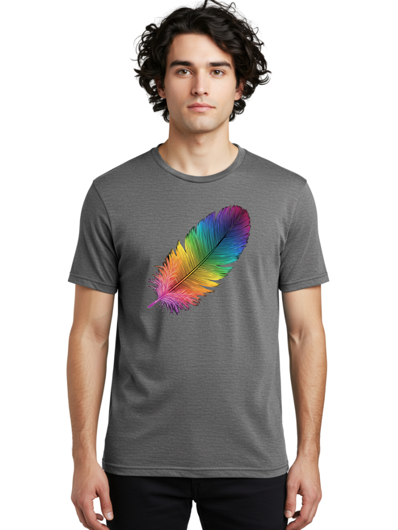 Rainbow-Feather-9 Men'S Graphic Tee, 100% Cotton, Comfortable Casual Summer Wear, Machine Washable, Vintage Camera, Old Camera, Antique Camera, Black Camera, Classic Photography, Photography Equipment, Nostalgic Device, Film Camera, Camera Art Baj232
