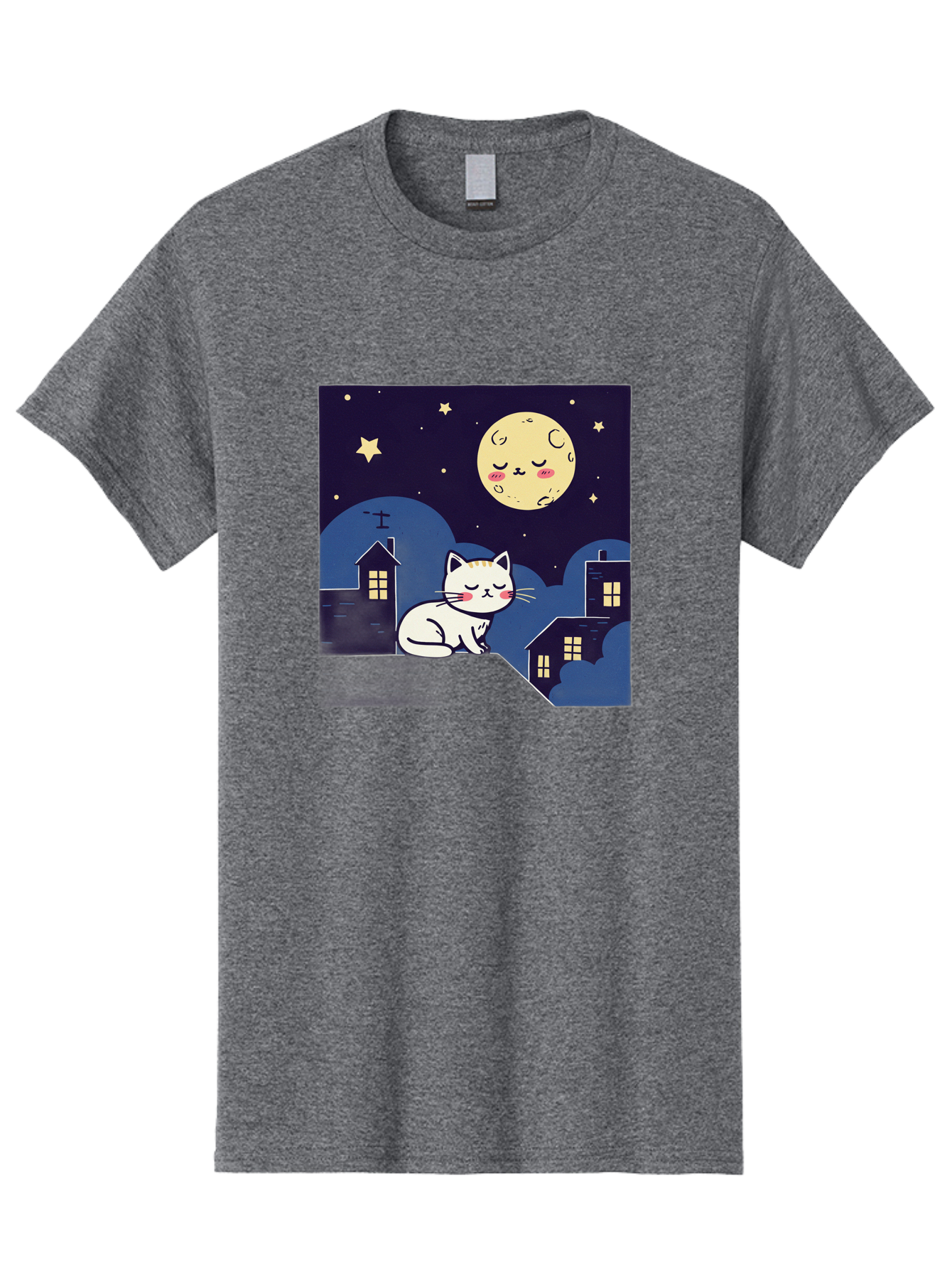 Sleeping-Cat-Under-Moonlight Men'S Graphic Tee, 100% Cotton, Comfortable Casual Summer Wear, Machine Washable, Vintage Camera, Old Camera, Antique Camera, Black Camera, Classic Photography, Photography Equipment, Nostalgic Device, Film Camera, Baj249