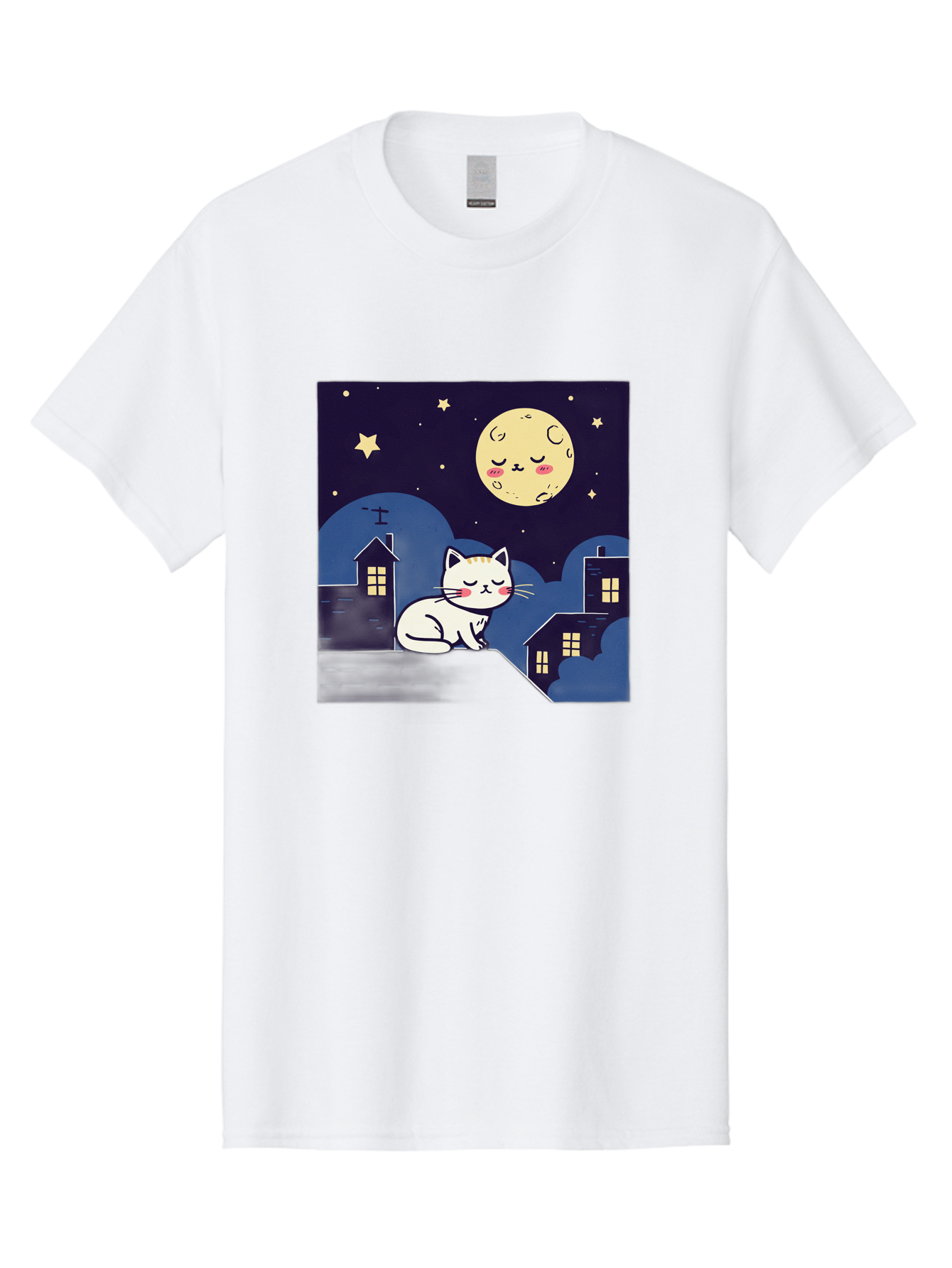 Sleeping-Cat-Under-Moonlight Men'S Graphic Tee, 100% Cotton, Comfortable Casual Summer Wear, Machine Washable, Vintage Camera, Old Camera, Antique Camera, Black Camera, Classic Photography, Photography Equipment, Nostalgic Device, Film Camera, Baj249