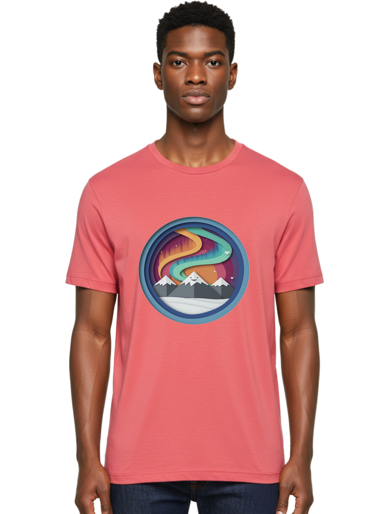 Stylized-Mountain-Landscape Men'S Graphic Tee, 100% Cotton, Comfortable Casual Summer Wear, Machine Washable, Vintage Camera, Old Camera, Antique Camera, Black Camera, Classic Photography, Photography Equipment, Nostalgic Device, Film Camera, Baj263
