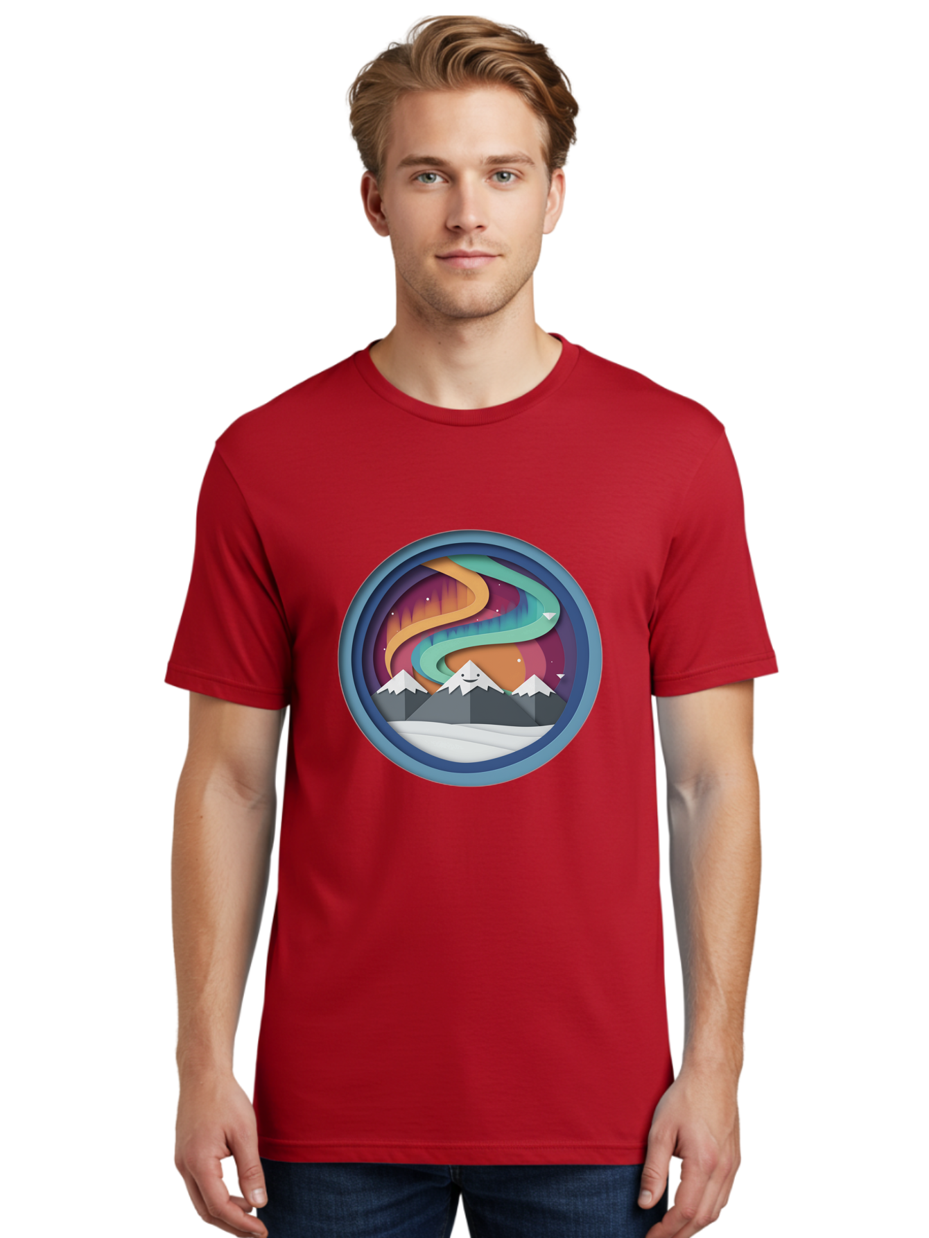 Stylized-Mountain-Landscape Men'S Graphic Tee, 100% Cotton, Comfortable Casual Summer Wear, Machine Washable, Vintage Camera, Old Camera, Antique Camera, Black Camera, Classic Photography, Photography Equipment, Nostalgic Device, Film Camera, Baj263