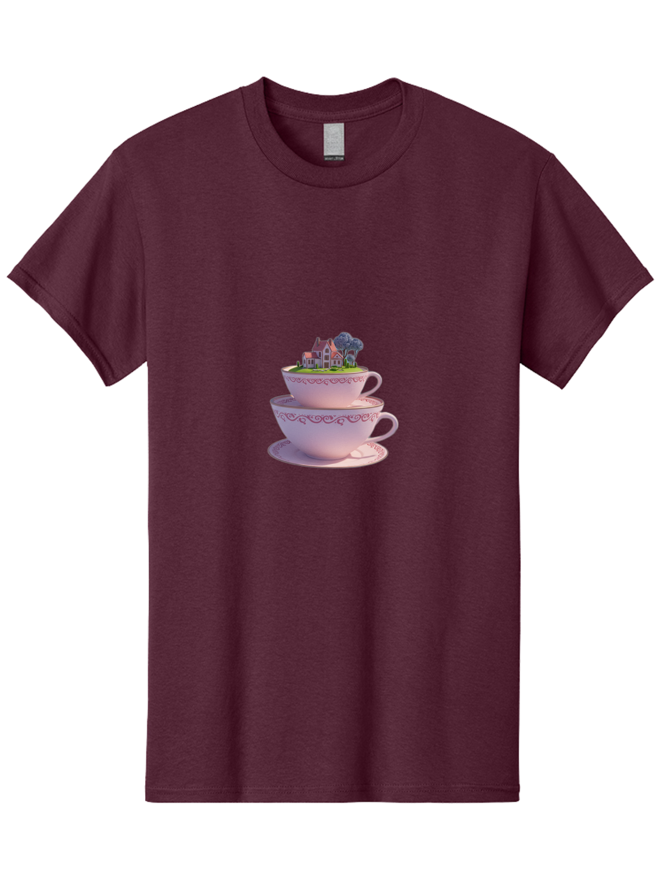 Teacups-With-Cottage Men'S Graphic Tee, 100% Cotton, Comfortable Casual Summer Wear, Machine Washable, Vintage Camera, Old Camera, Antique Camera, Black Camera, Classic Photography, Photography Equipment, Nostalgic Device, Film Camera, Baj265
