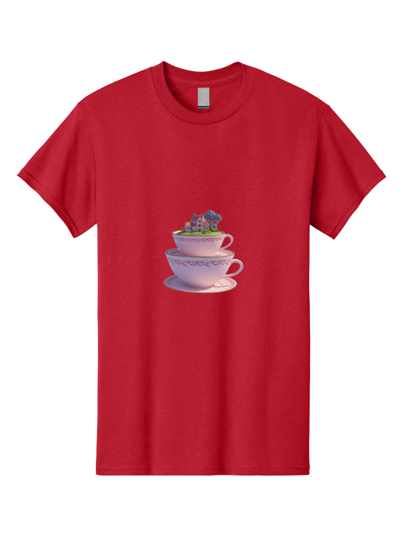 Teacups-With-Cottage Men'S Graphic Tee, 100% Cotton, Comfortable Casual Summer Wear, Machine Washable, Vintage Camera, Old Camera, Antique Camera, Black Camera, Classic Photography, Photography Equipment, Nostalgic Device, Film Camera, Baj265