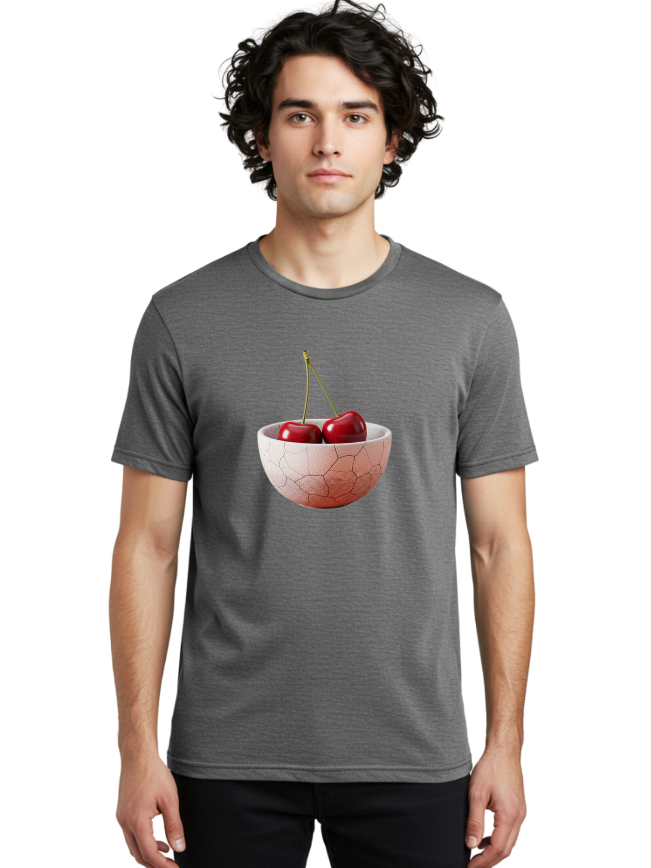 Two-Cherries-In-Cracked-Bowl Men'S Graphic Tee, 100% Cotton, Comfortable Casual Summer Wear, Machine Washable, Vintage Camera, Old Camera, Antique Camera, Black Camera, Classic Photography, Photography Equipment, Nostalgic Device, Film Camera, Baj281