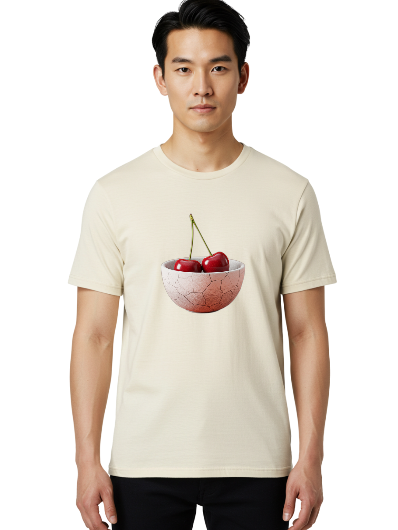 Two-Cherries-In-Cracked-Bowl Men'S Graphic Tee, 100% Cotton, Comfortable Casual Summer Wear, Machine Washable, Vintage Camera, Old Camera, Antique Camera, Black Camera, Classic Photography, Photography Equipment, Nostalgic Device, Film Camera, Baj281