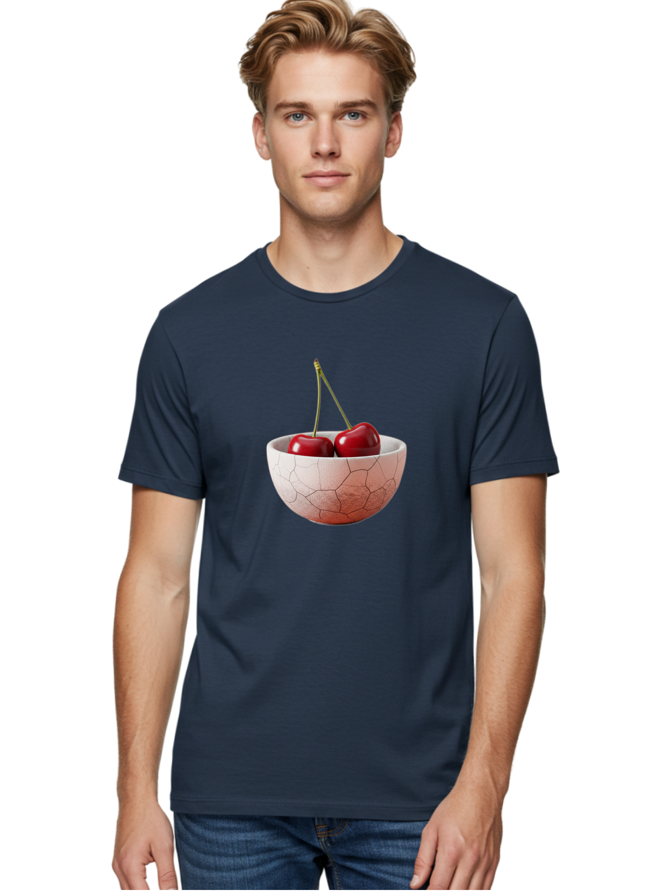 Two-Cherries-In-Cracked-Bowl Men'S Graphic Tee, 100% Cotton, Comfortable Casual Summer Wear, Machine Washable, Vintage Camera, Old Camera, Antique Camera, Black Camera, Classic Photography, Photography Equipment, Nostalgic Device, Film Camera, Baj281