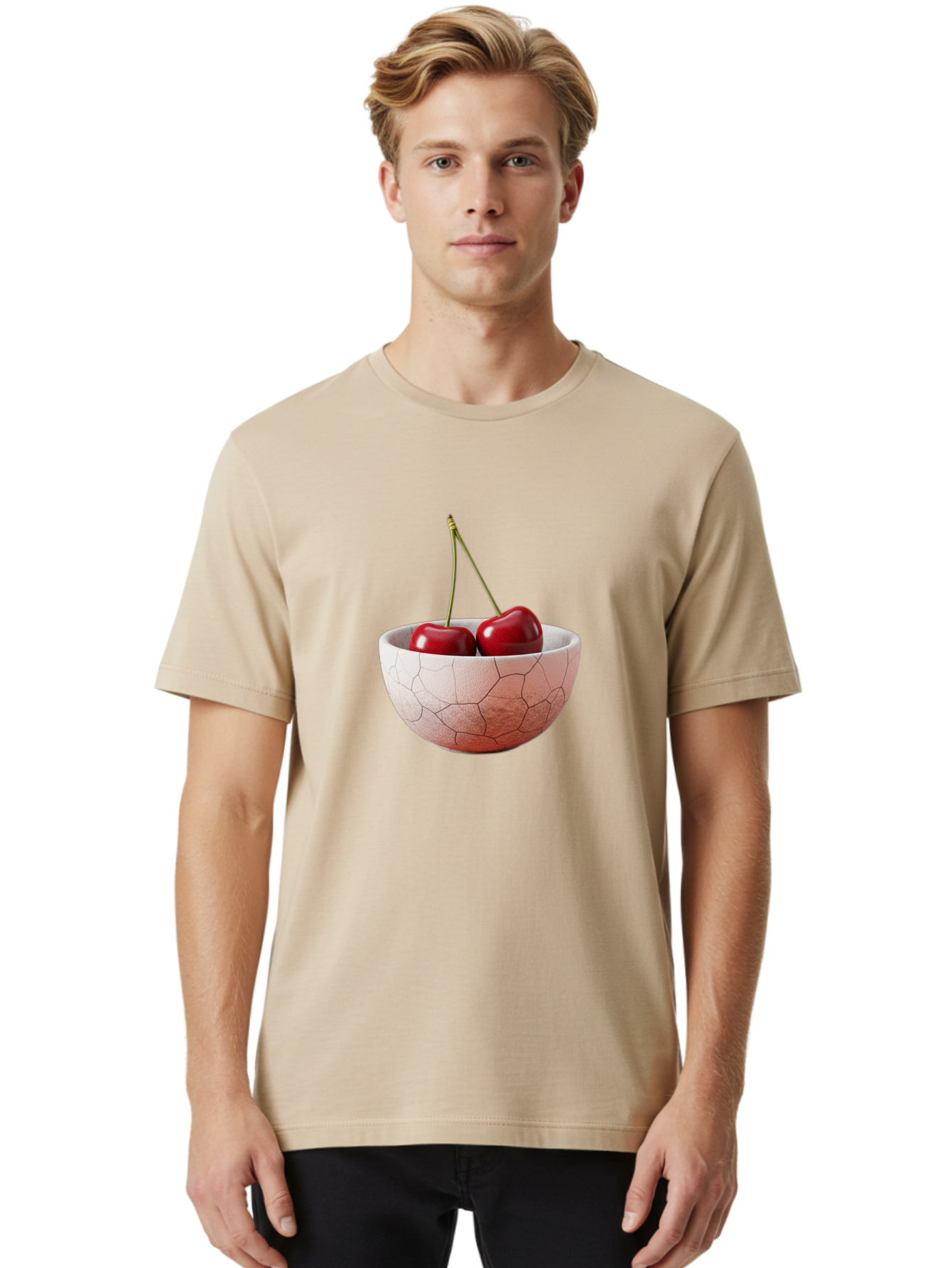 Two-Cherries-In-Cracked-Bowl Men'S Graphic Tee, 100% Cotton, Comfortable Casual Summer Wear, Machine Washable, Vintage Camera, Old Camera, Antique Camera, Black Camera, Classic Photography, Photography Equipment, Nostalgic Device, Film Camera, Baj281
