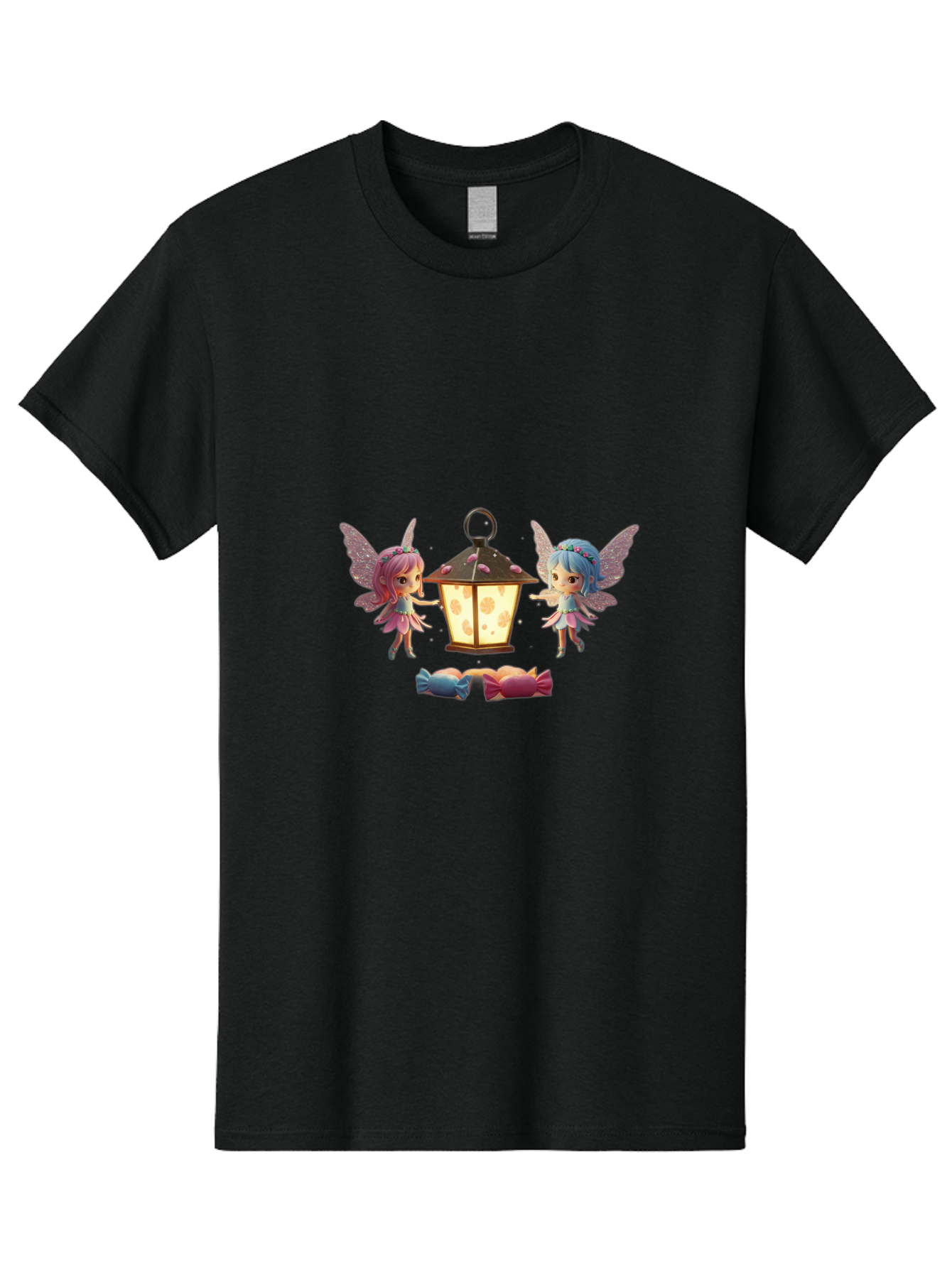 Two-Fairies-With-Lantern-1 Men'S Graphic Tee, 100% Cotton, Comfortable Casual Summer Wear, Machine Washable, Vintage Camera, Old Camera, Antique Camera, Black Camera, Classic Photography, Photography Equipment, Nostalgic Device, Film Camera, Baj283
