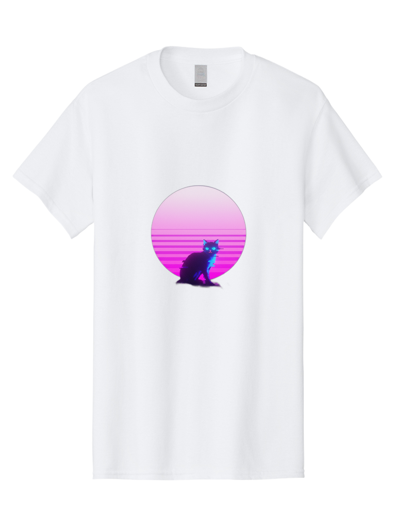 Vaporwave-Cat Men'S Graphic Tee, 100% Cotton, Comfortable Casual Summer Wear, Machine Washable, Vintage Camera, Old Camera, Antique Camera, Black Camera, Classic Photography, Photography Equipment, Nostalgic Device, Film Camera, Camera Art Baj290