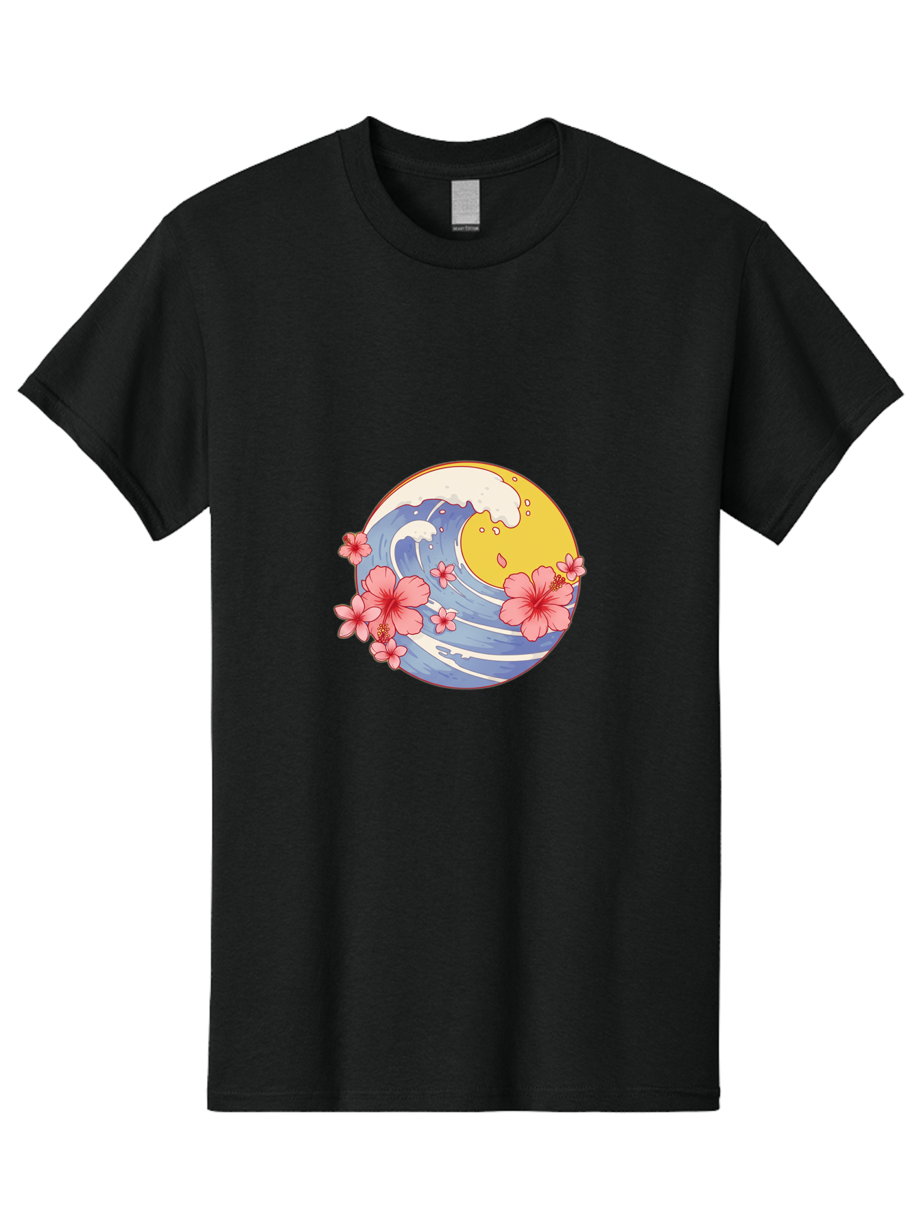 Wave-And-Cherry-Blossoms Men'S Graphic Tee, 100% Cotton, Comfortable Casual Summer Wear, Machine Washable, Vintage Camera, Old Camera, Antique Camera, Black Camera, Classic Photography, Photography Equipment, Nostalgic Device, Film Camera, Baj294