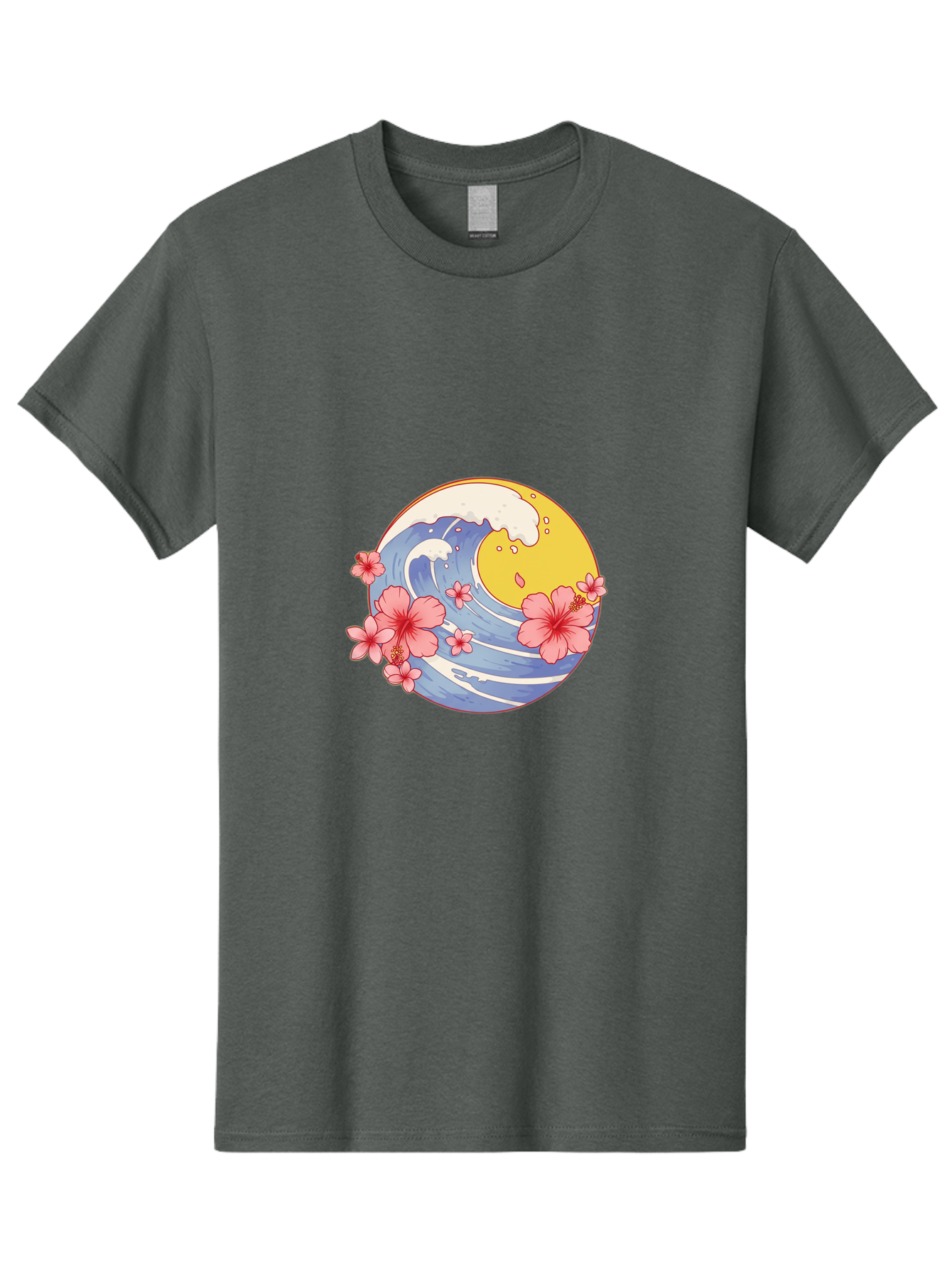 Wave-And-Cherry-Blossoms Men'S Graphic Tee, 100% Cotton, Comfortable Casual Summer Wear, Machine Washable, Vintage Camera, Old Camera, Antique Camera, Black Camera, Classic Photography, Photography Equipment, Nostalgic Device, Film Camera, Baj294