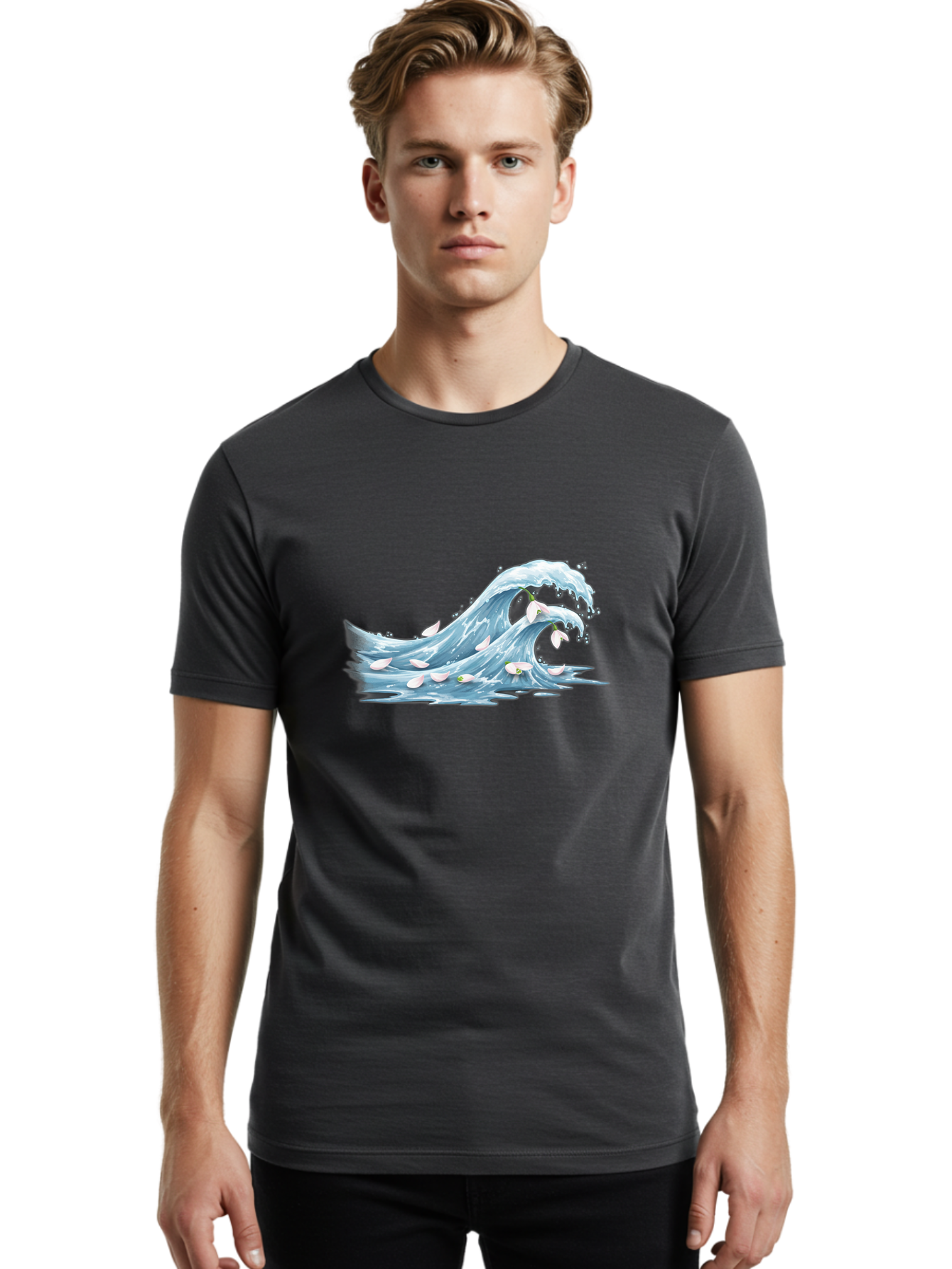 Wave Men'S Graphic Tee, 100% Cotton, Comfortable Casual Summer Wear, Machine Washable, Vintage Camera, Old Camera, Antique Camera, Black Camera, Classic Photography, Photography Equipment, Nostalgic Device, Film Camera, Camera Art Baj296