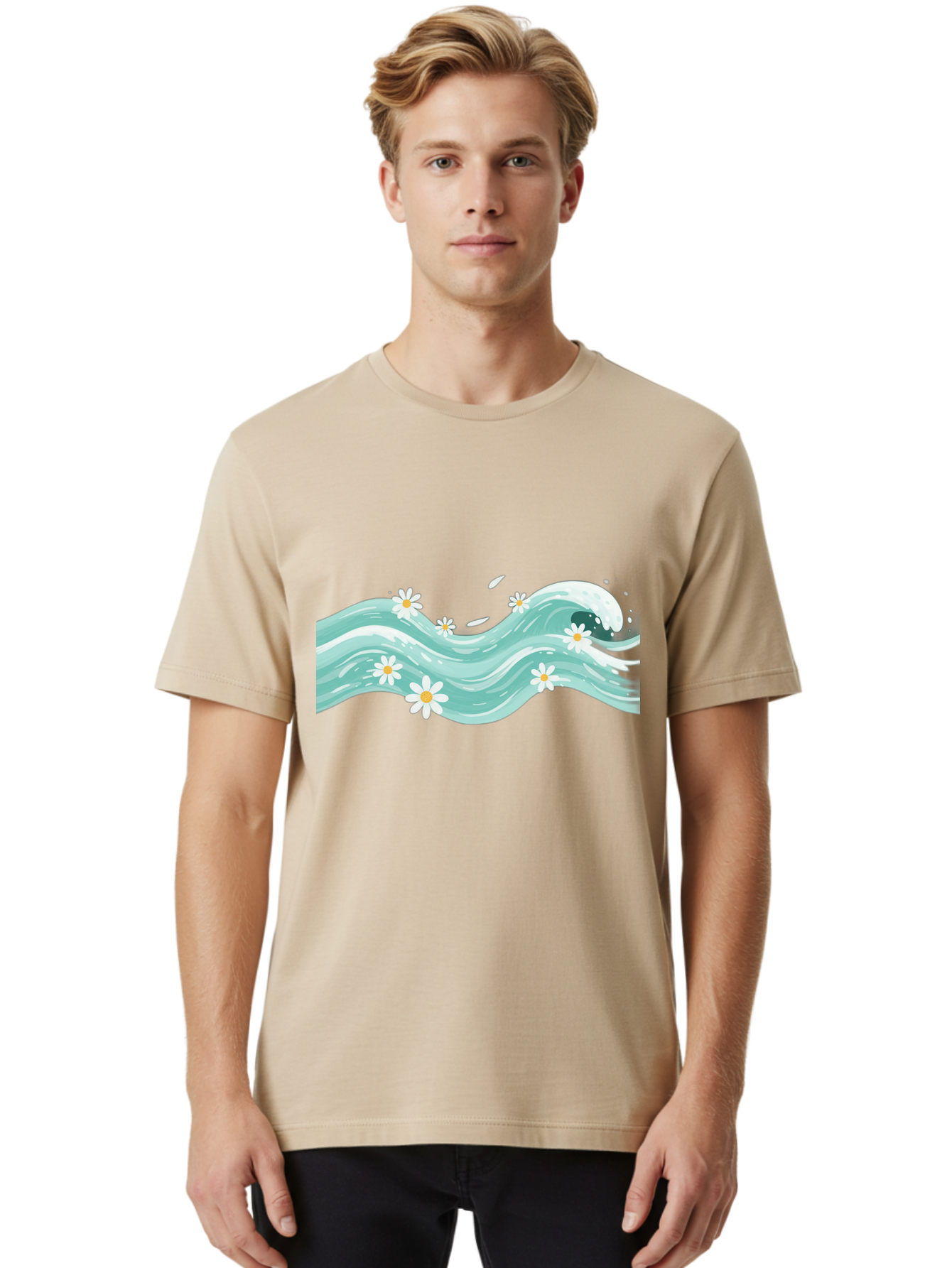 Waves-With-Daisies Men'S Graphic Tee, 100% Cotton, Comfortable Casual Summer Wear, Machine Washable, Vintage Camera, Old Camera, Antique Camera, Black Camera, Classic Photography, Photography Equipment, Nostalgic Device, Film Camera, Baj298