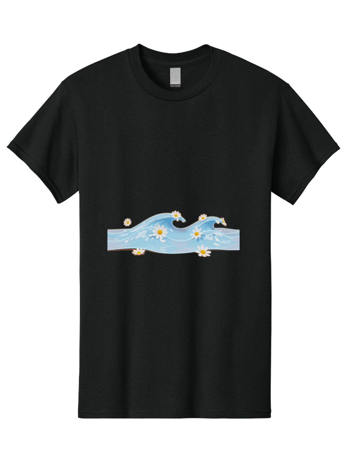 Wavy-Water-With-Daisies Men'S Graphic Tee, 100% Cotton, Comfortable Casual Summer Wear, Machine Washable, Vintage Camera, Old Camera, Antique Camera, Black Camera, Classic Photography, Photography Equipment, Nostalgic Device, Film Camera, Baj299