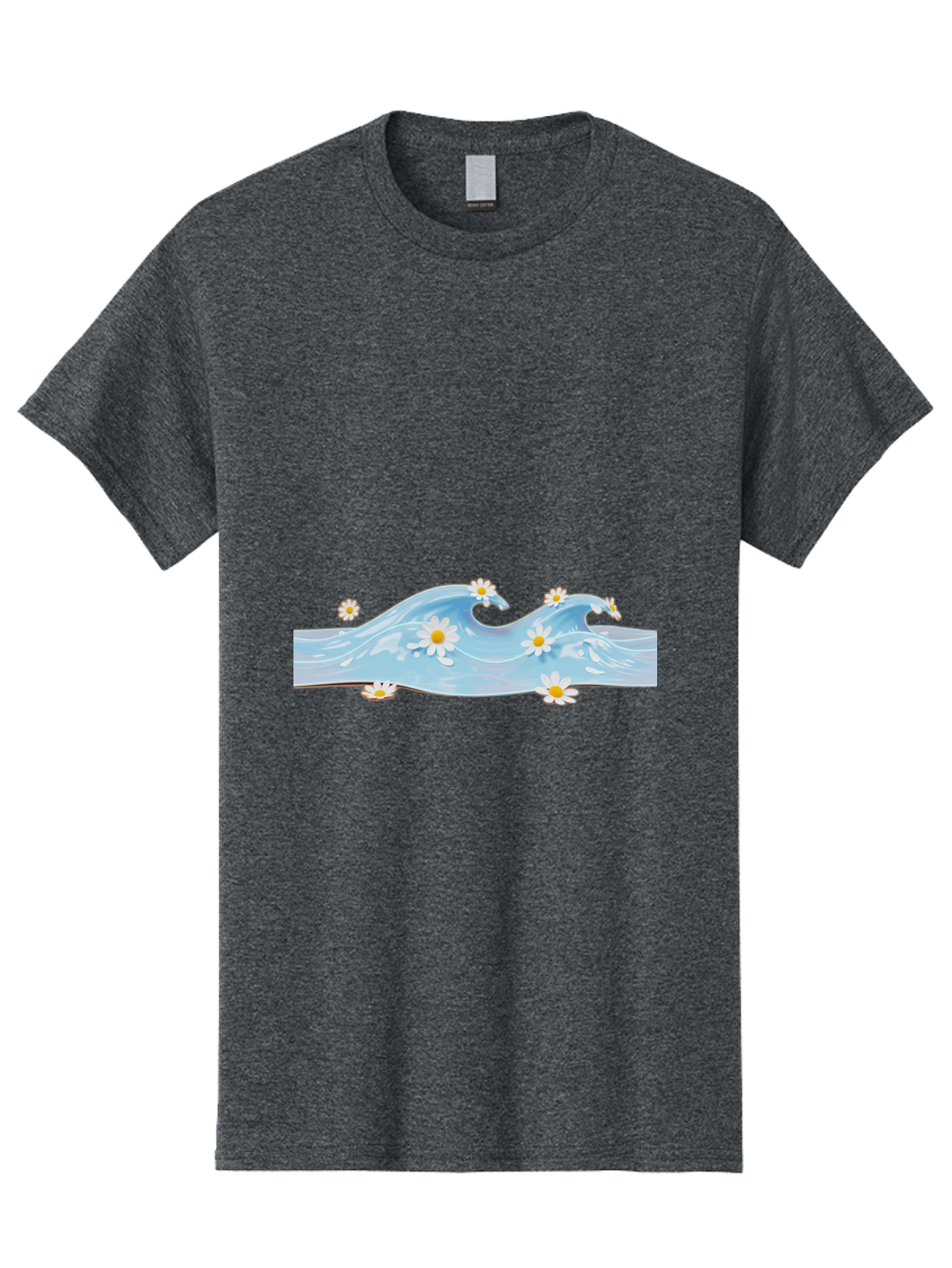Wavy-Water-With-Daisies Men'S Graphic Tee, 100% Cotton, Comfortable Casual Summer Wear, Machine Washable, Vintage Camera, Old Camera, Antique Camera, Black Camera, Classic Photography, Photography Equipment, Nostalgic Device, Film Camera, Baj299
