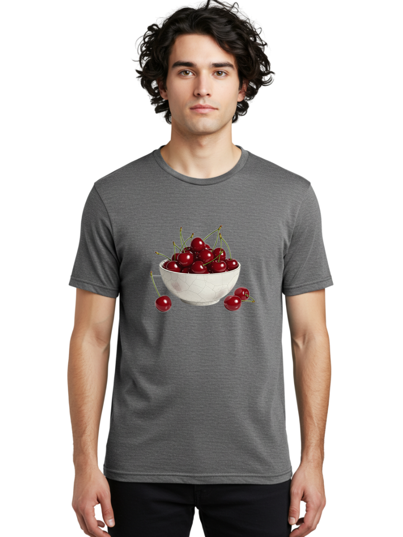 White-Bowl-With-Cherries Men'S Graphic Tee, 100% Cotton, Comfortable Casual Summer Wear, Machine Washable, Vintage Camera, Old Camera, Antique Camera, Black Camera, Classic Photography, Photography Equipment, Nostalgic Device, Film Camera, Baj309