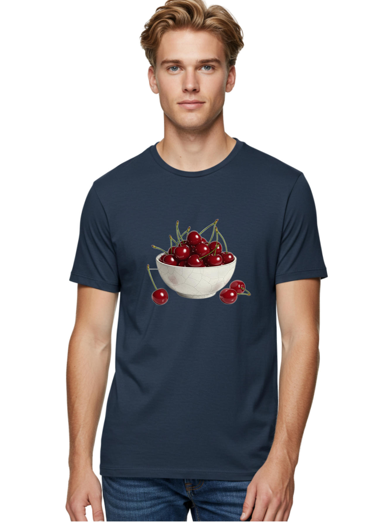 White-Bowl-With-Cherries Men'S Graphic Tee, 100% Cotton, Comfortable Casual Summer Wear, Machine Washable, Vintage Camera, Old Camera, Antique Camera, Black Camera, Classic Photography, Photography Equipment, Nostalgic Device, Film Camera, Baj309