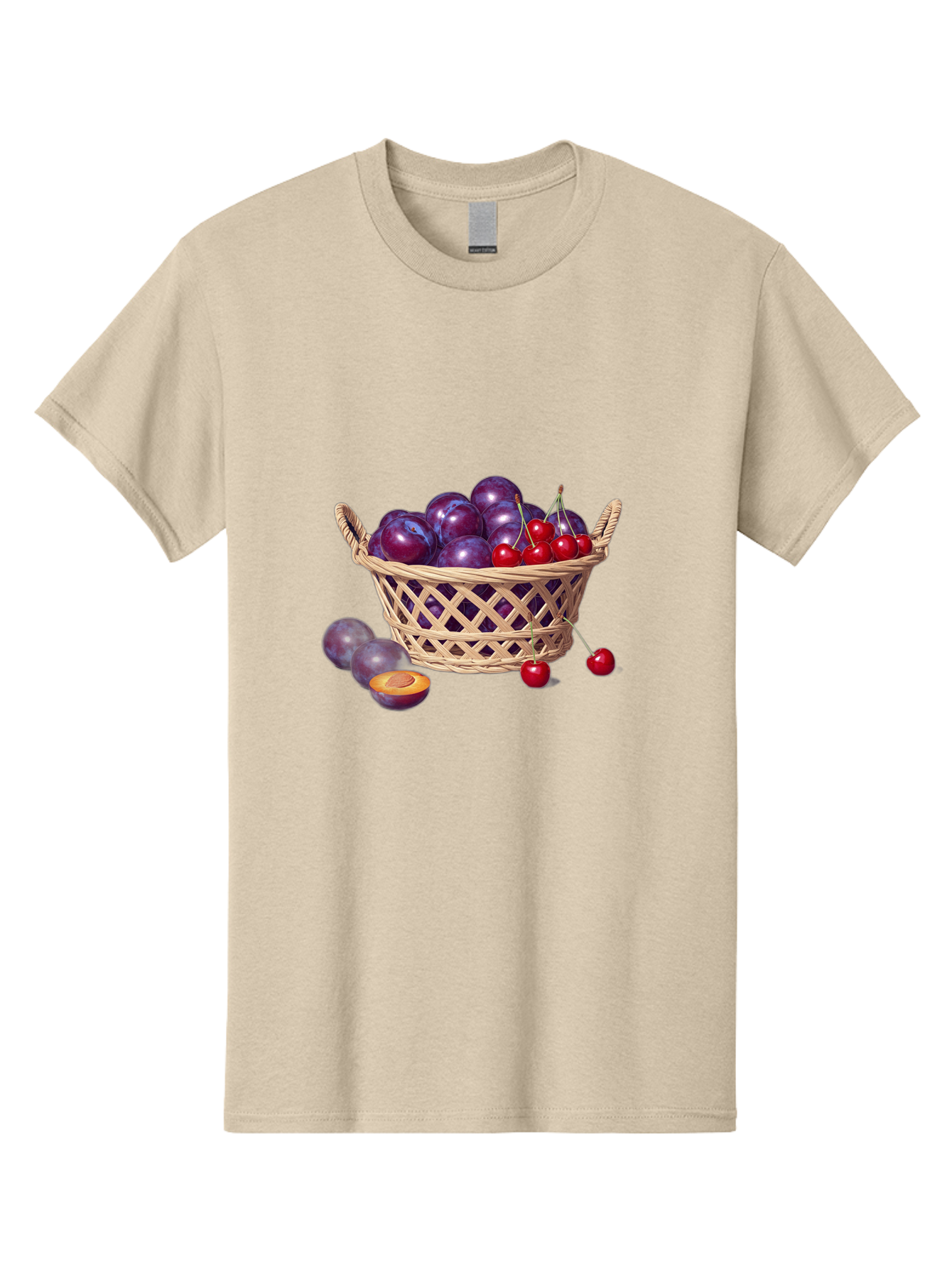 Wicker-Basket-Of-Plums-And-Cherries Men'S Graphic Tee, 100% Cotton, Comfortable Casual Summer Wear, Machine Washable, Vintage Camera, Old Camera, Antique Camera, Black Camera, Classic Photography, Photography Equipment, Nostalgic Device, Baj311