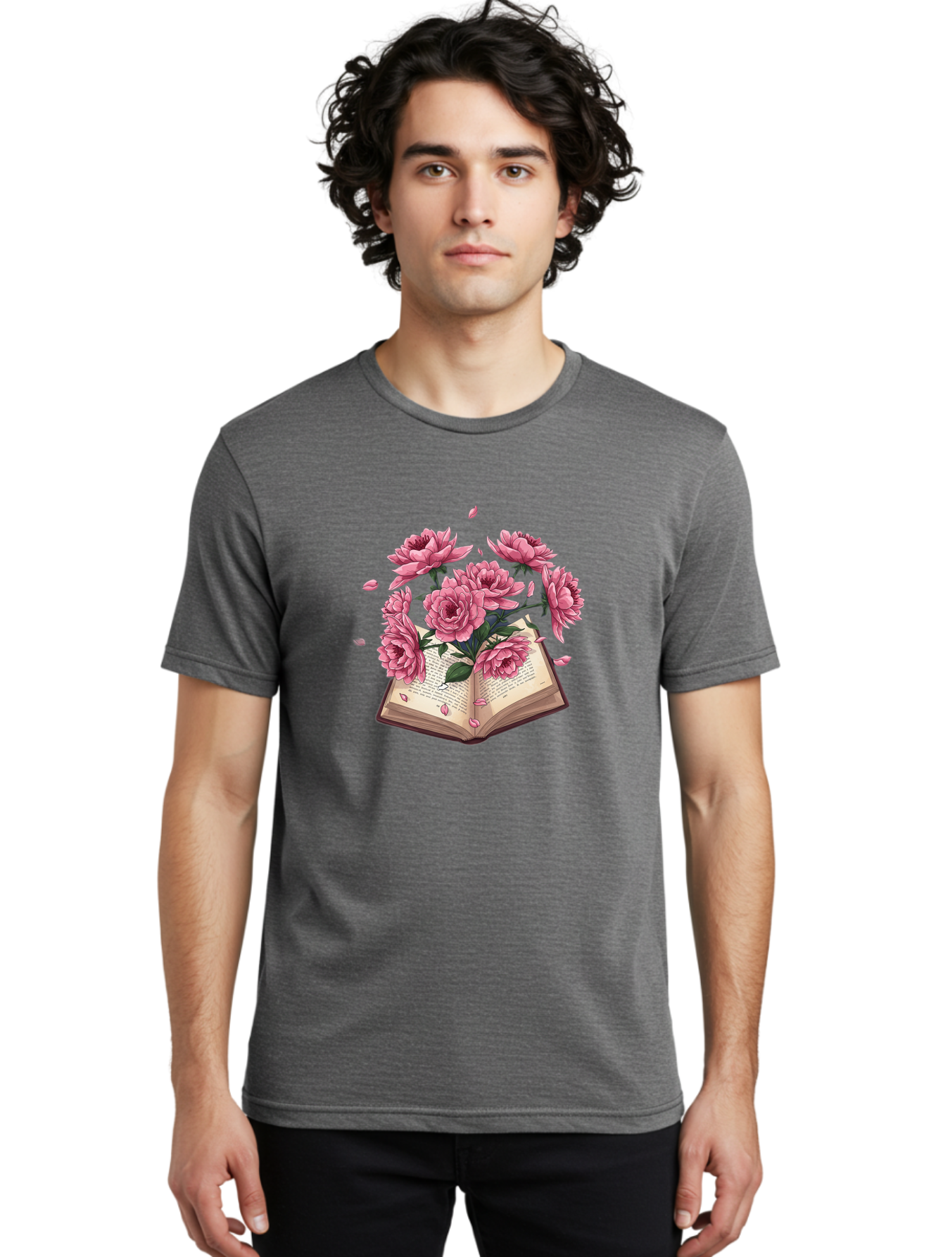 Book-With-Pink-Roses Men'S Graphic Tee, 100% Cotton, Comfortable Casual Summer Wear, Machine Washable, Vintage Camera, Old Camera, Antique Camera, Black Camera, Classic Photography, Photography Equipment, Nostalgic Device, Film Camera, Baj340