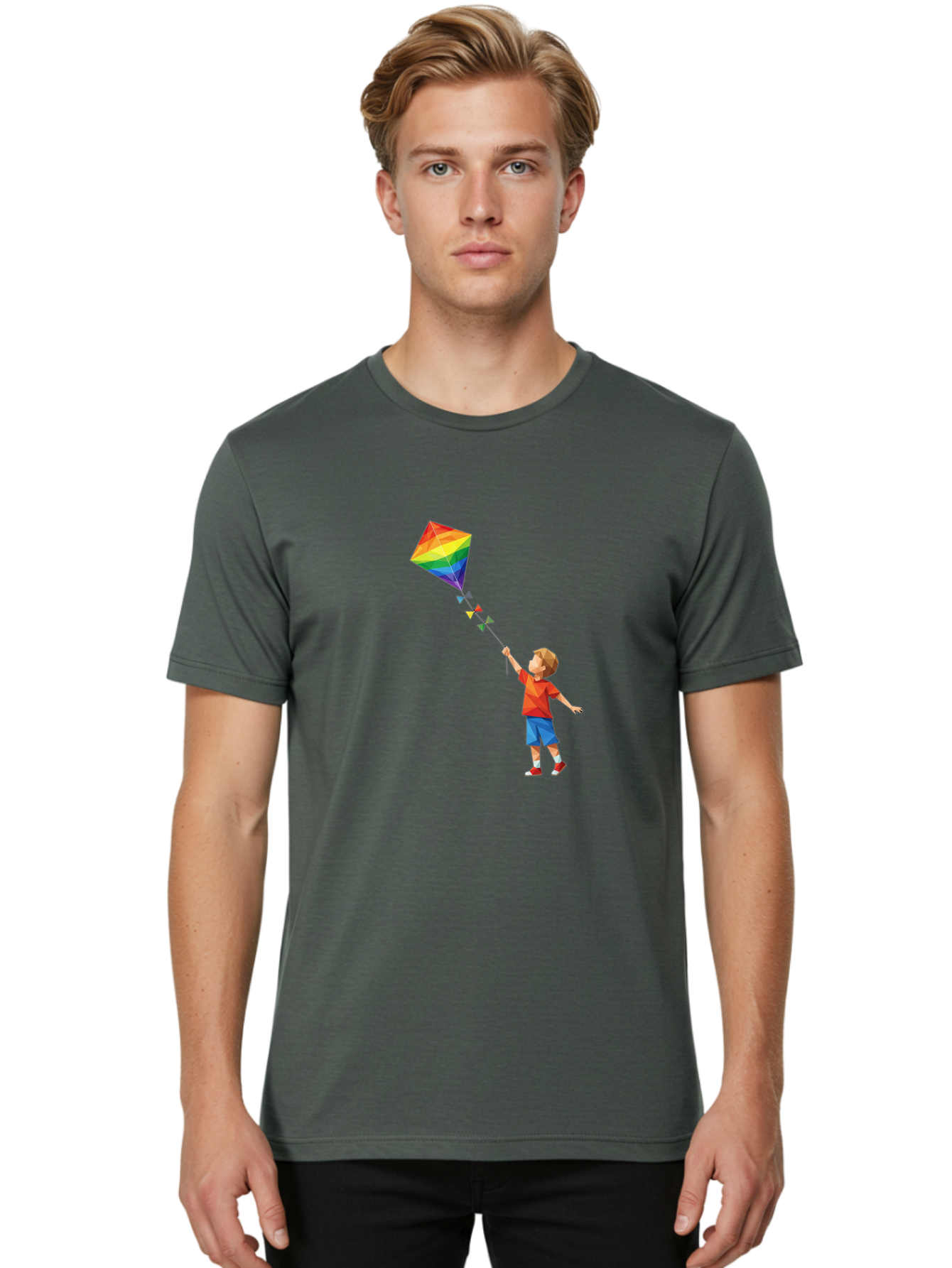 Boy-Flying-Kite Men'S Graphic Tee, 100% Cotton, Comfortable Casual Summer Wear, Machine Washable, Vintage Camera, Old Camera, Antique Camera, Black Camera, Classic Photography, Photography Equipment, Nostalgic Device, Film Camera, Camera Art Baj342