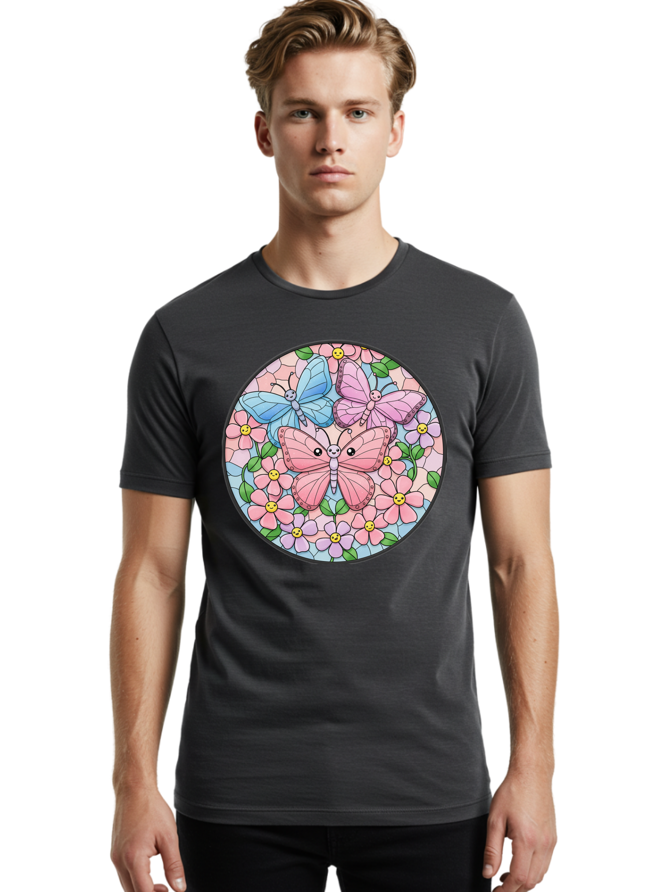 Butterflies-And-Flowers Men'S Graphic Tee, 100% Cotton, Comfortable Casual Summer Wear, Machine Washable, Vintage Camera, Old Camera, Antique Camera, Black Camera, Classic Photography, Photography Equipment, Nostalgic Device, Film Camera, Baj350