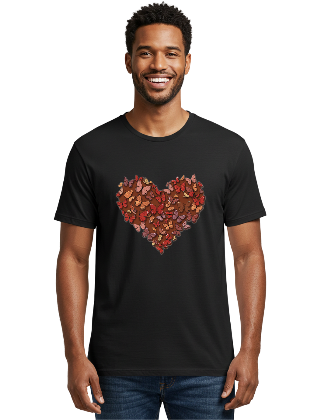 Butterflies-Heart-2 Men'S Graphic Tee, 100% Cotton, Comfortable Casual Summer Wear, Machine Washable, Vintage Camera, Old Camera, Antique Camera, Black Camera, Classic Photography, Photography Equipment, Nostalgic Device, Film Camera, Baj353