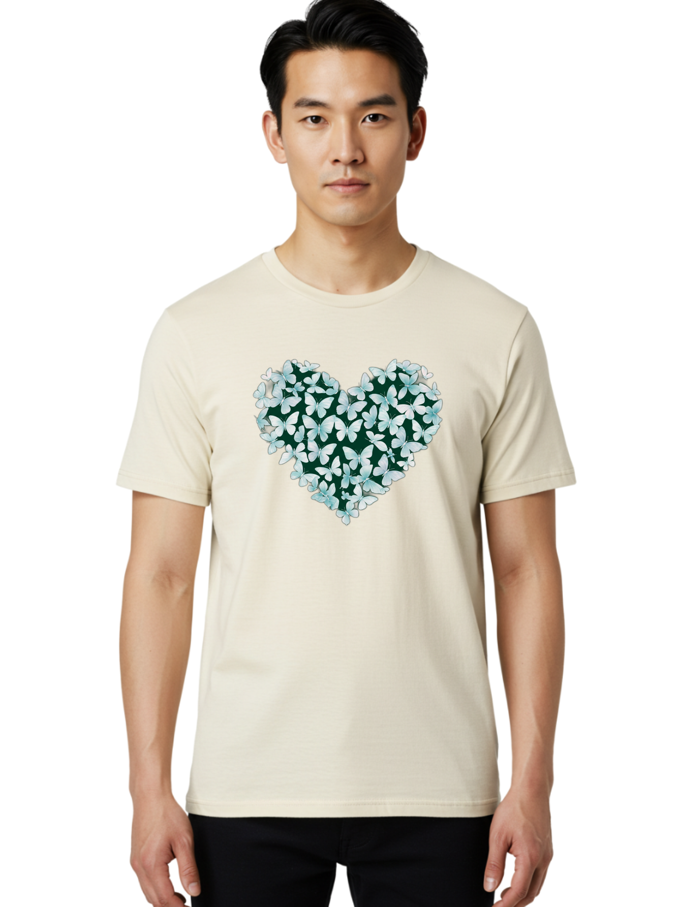 Butterfly-Heart-2 Men'S Graphic Tee, 100% Cotton, Comfortable Casual Summer Wear, Machine Washable, Vintage Camera, Old Camera, Antique Camera, Black Camera, Classic Photography, Photography Equipment, Nostalgic Device, Film Camera, Camera Art Baj361