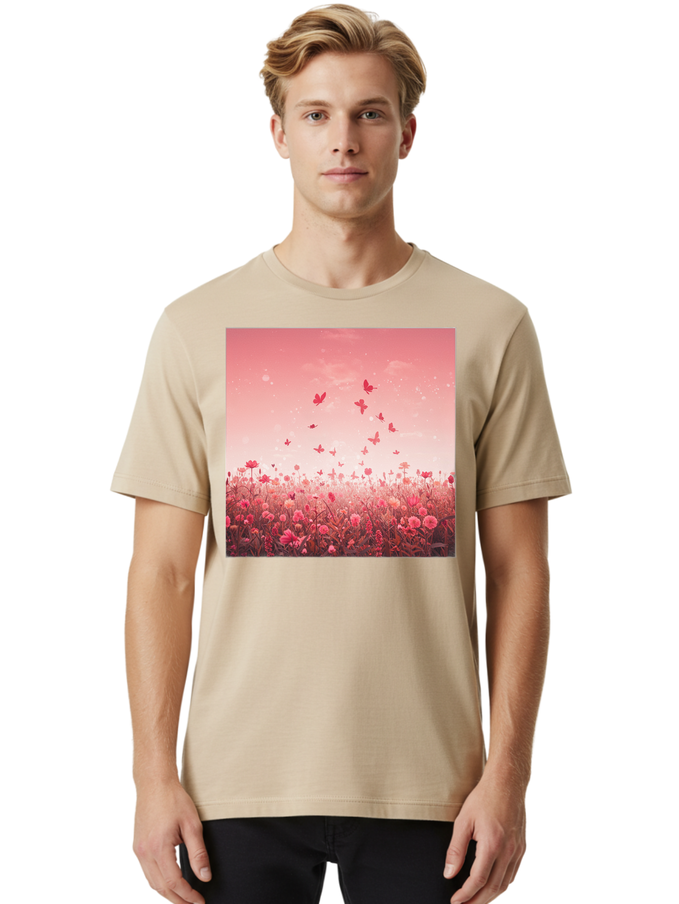 Butterfly-Meadow Men'S Graphic Tee, 100% Cotton, Comfortable Casual Summer Wear, Machine Washable, Vintage Camera, Old Camera, Antique Camera, Black Camera, Classic Photography, Photography Equipment, Nostalgic Device, Film Camera, Camera Art Baj365