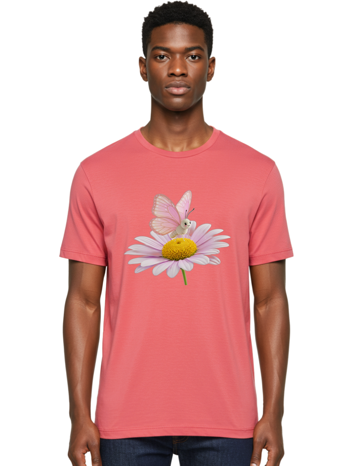Butterfly-On-Daisy Men'S Graphic Tee, 100% Cotton, Comfortable Casual Summer Wear, Machine Washable, Vintage Camera, Old Camera, Antique Camera, Black Camera, Classic Photography, Photography Equipment, Nostalgic Device, Film Camera, Baj366