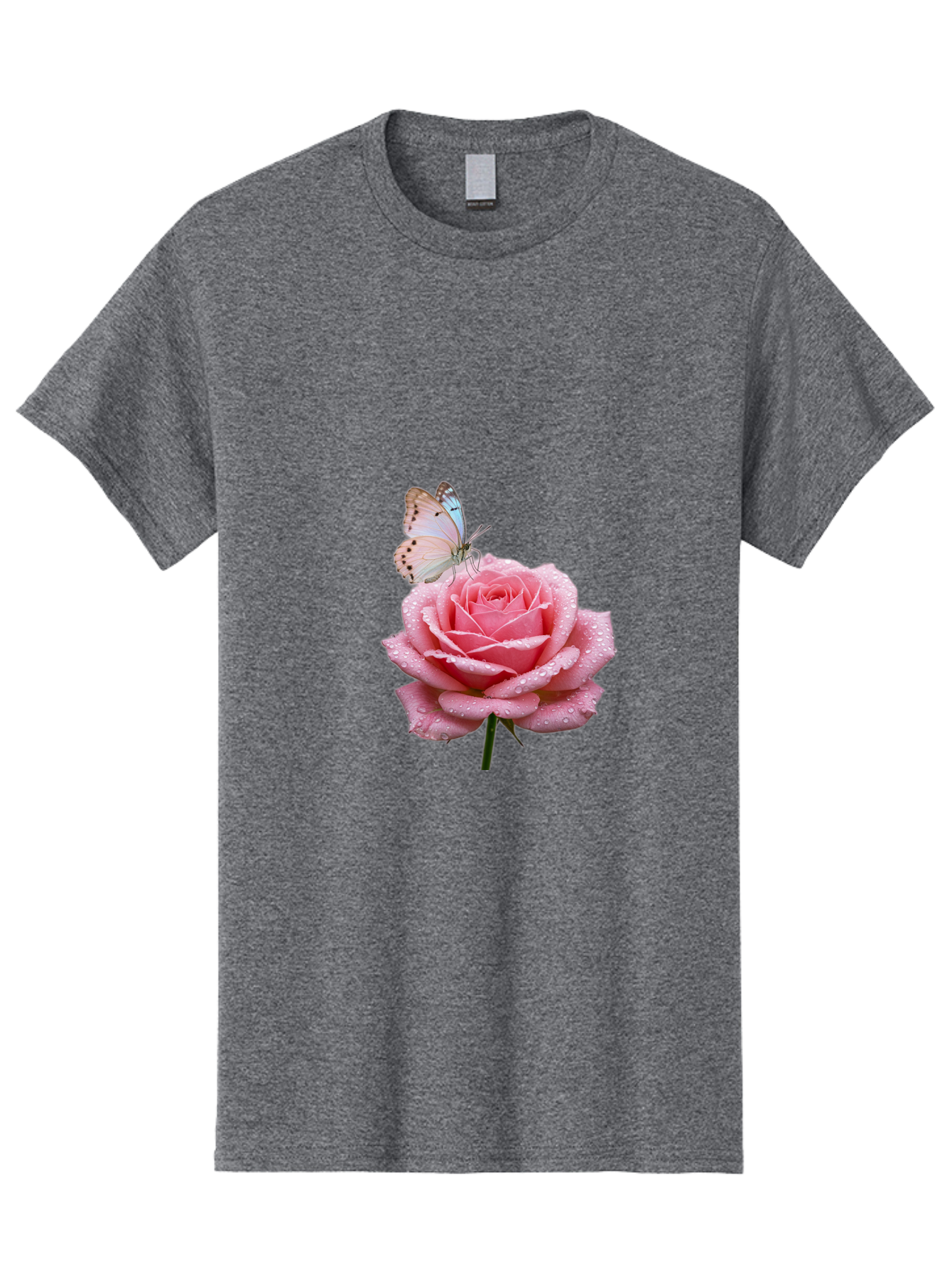 Butterfly-On-Rose Men'S Graphic Tee, 100% Cotton, Comfortable Casual Summer Wear, Machine Washable, Vintage Camera, Old Camera, Antique Camera, Black Camera, Classic Photography, Photography Equipment, Nostalgic Device, Film Camera, Camera Art Baj367