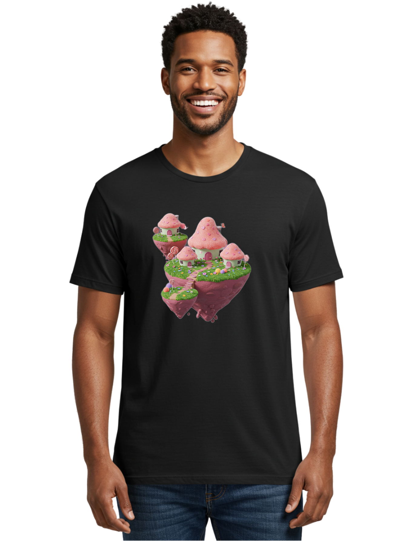 Candy-Land-Mushroom-Houses Men'S Graphic Tee, 100% Cotton, Comfortable Casual Summer Wear, Machine Washable, Vintage Camera, Old Camera, Antique Camera, Black Camera, Classic Photography, Photography Equipment, Nostalgic Device, Film Camera, Baj374