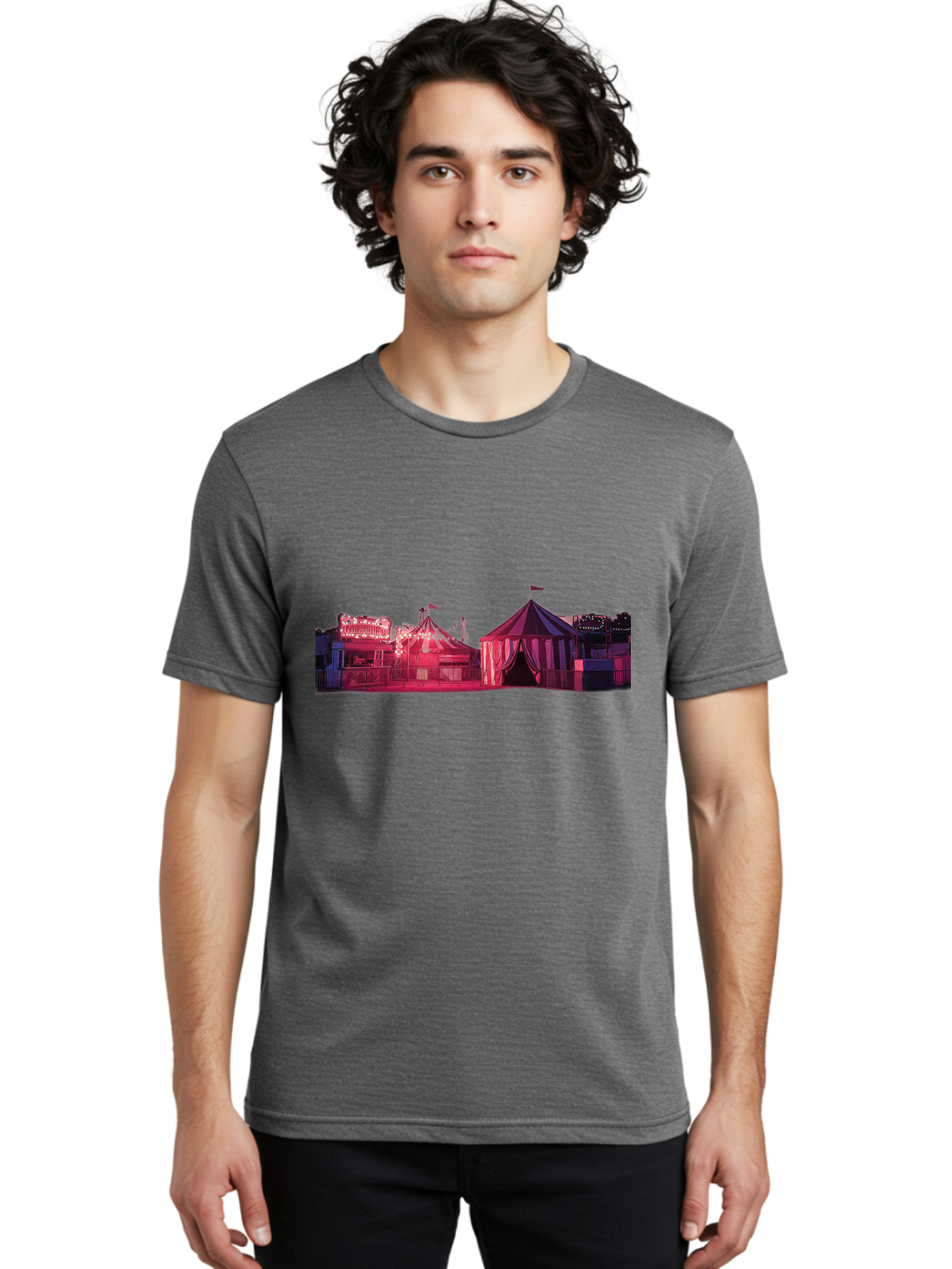 Carnival-Scene-2 Men'S Graphic Tee, 100% Cotton, Comfortable Casual Summer Wear, Machine Washable, Vintage Camera, Old Camera, Antique Camera, Black Camera, Classic Photography, Photography Equipment, Nostalgic Device, Film Camera, Camera Art Baj381