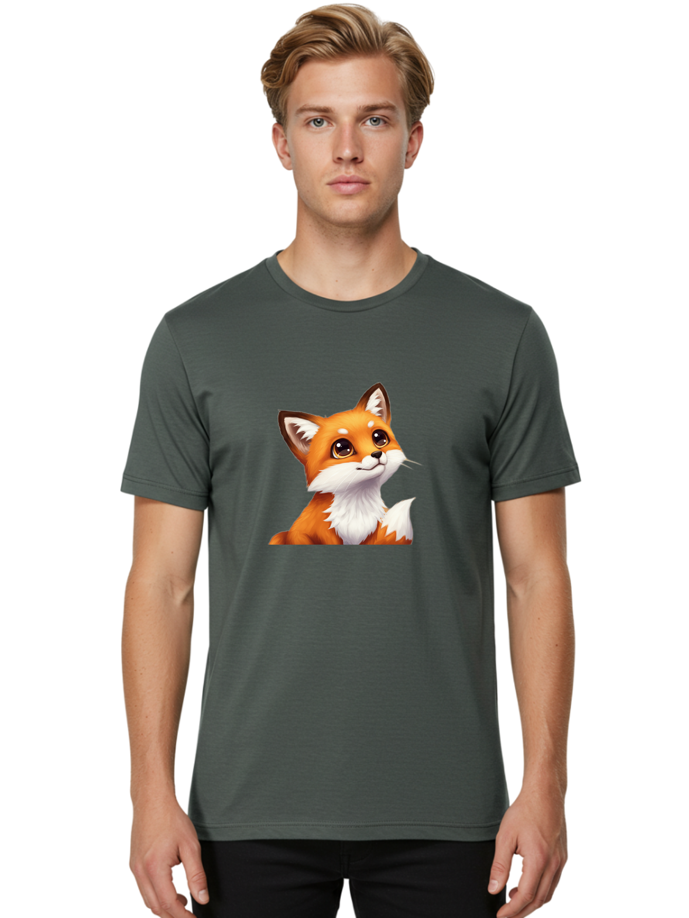 Cartoon-Fox-1 Men'S Graphic Tee, 100% Cotton, Comfortable Casual Summer Wear, Machine Washable, Vintage Camera, Old Camera, Antique Camera, Black Camera, Classic Photography, Photography Equipment, Nostalgic Device, Film Camera, Camera Art Baj383