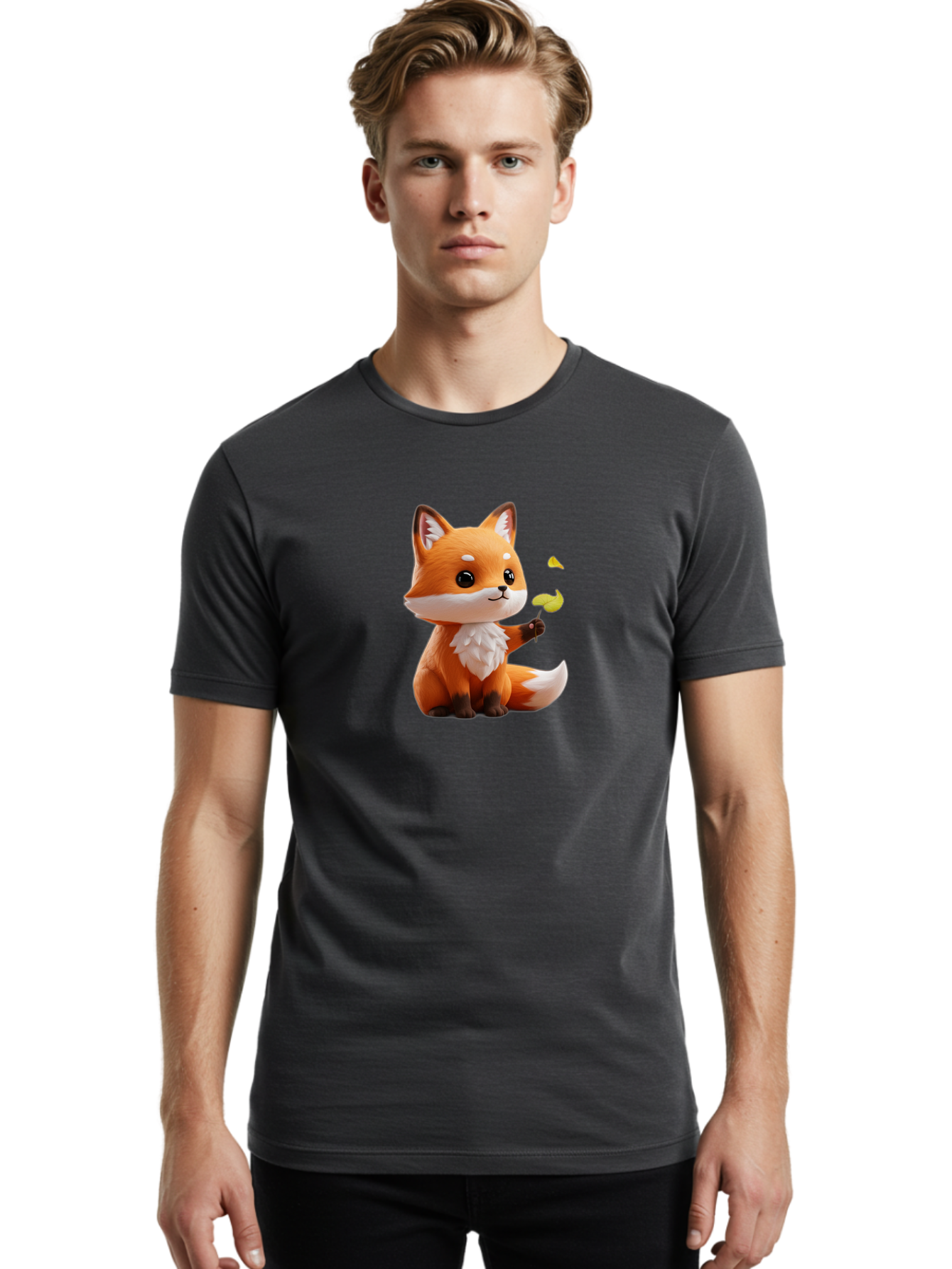 Cartoon-Fox-2 Men'S Graphic Tee, 100% Cotton, Comfortable Casual Summer Wear, Machine Washable, Vintage Camera, Old Camera, Antique Camera, Black Camera, Classic Photography, Photography Equipment, Nostalgic Device, Film Camera, Camera Art Baj384