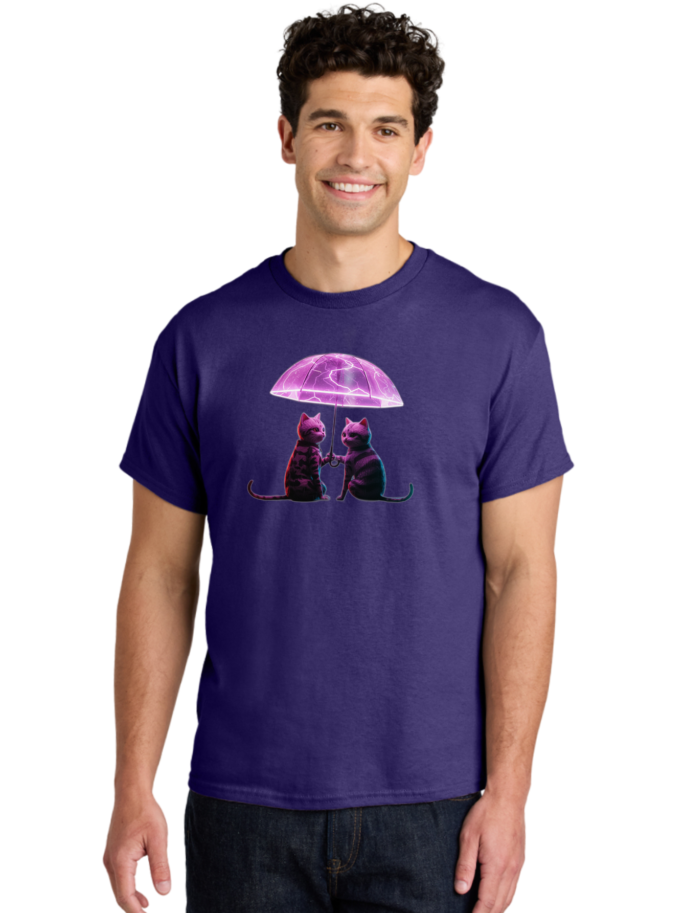 Cats-Under-Electric-Umbrella Men'S Graphic Tee, 100% Cotton, Comfortable Casual Summer Wear, Machine Washable, Vintage Camera, Old Camera, Antique Camera, Black Camera, Classic Photography, Photography Equipment, Nostalgic Device, Film Camera, Baj388